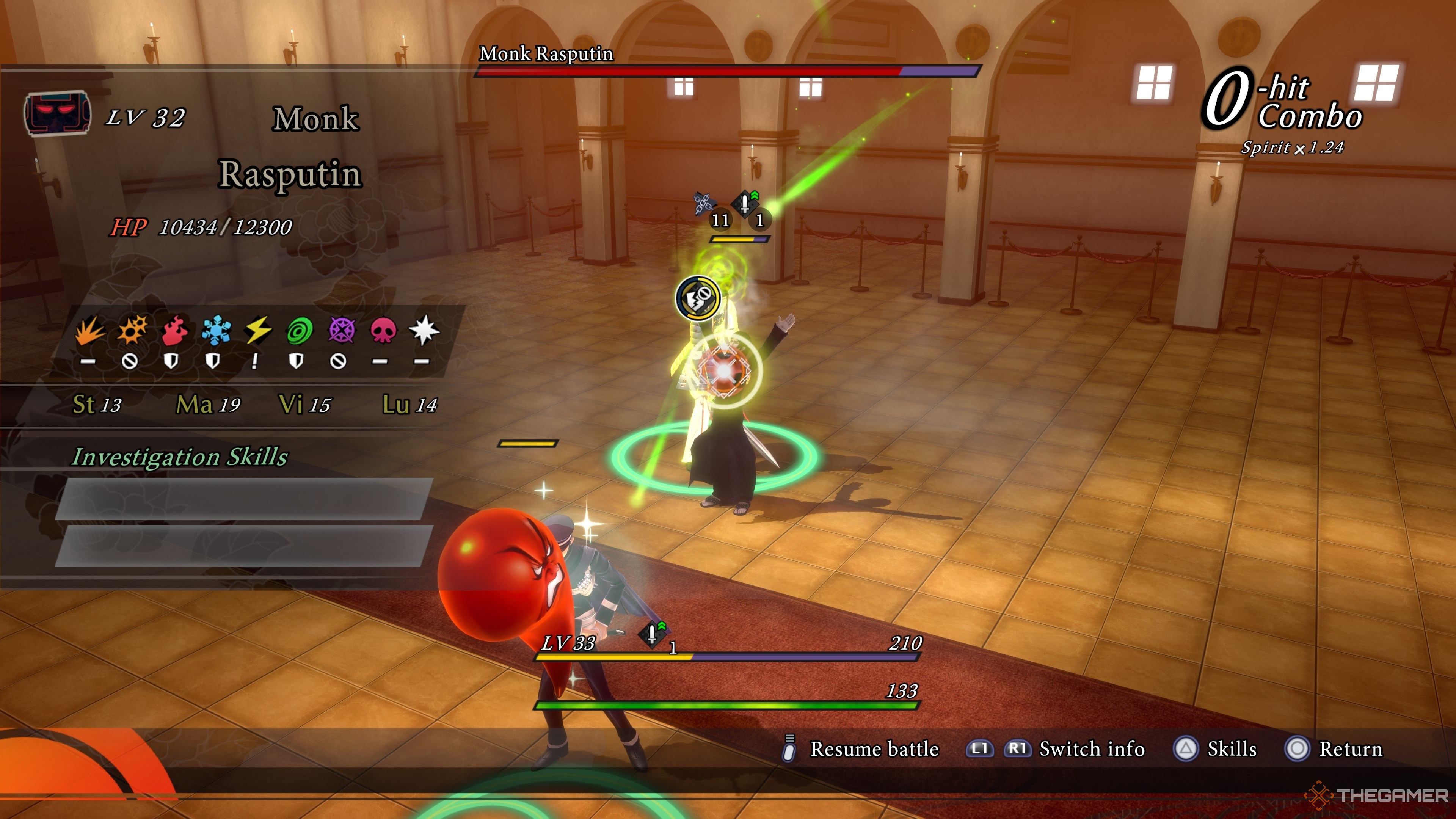 Rasputin affinities in Raidou Remastered The Mystery of the Soulless Army.