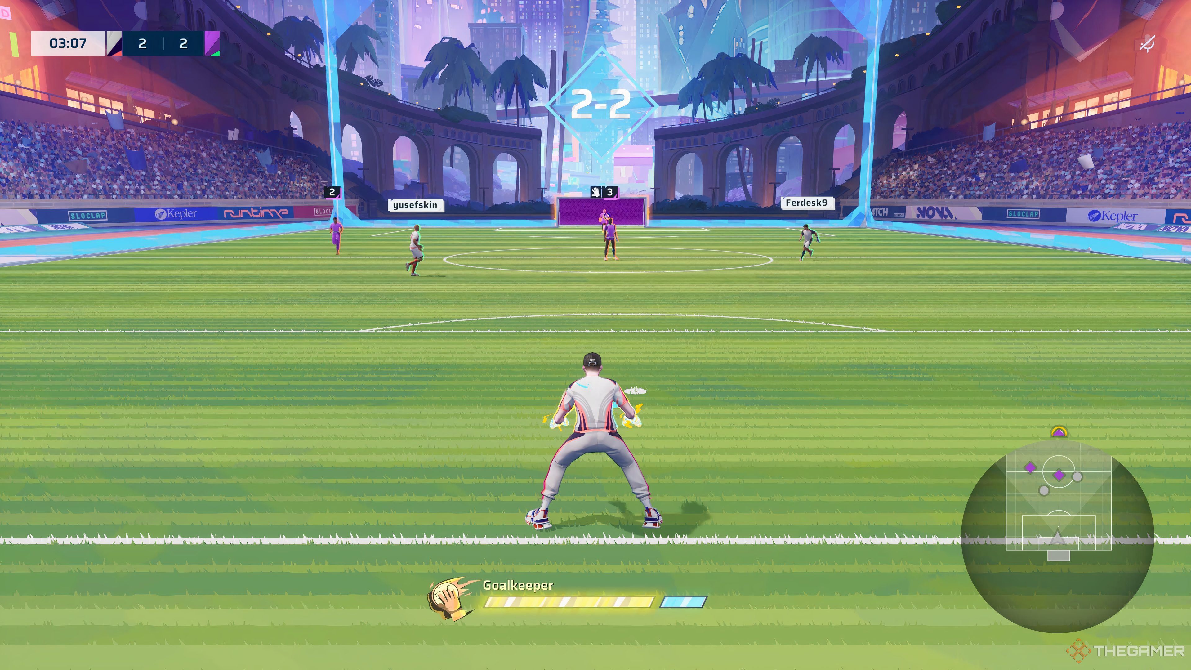 Playing as the keeper in Rematch.