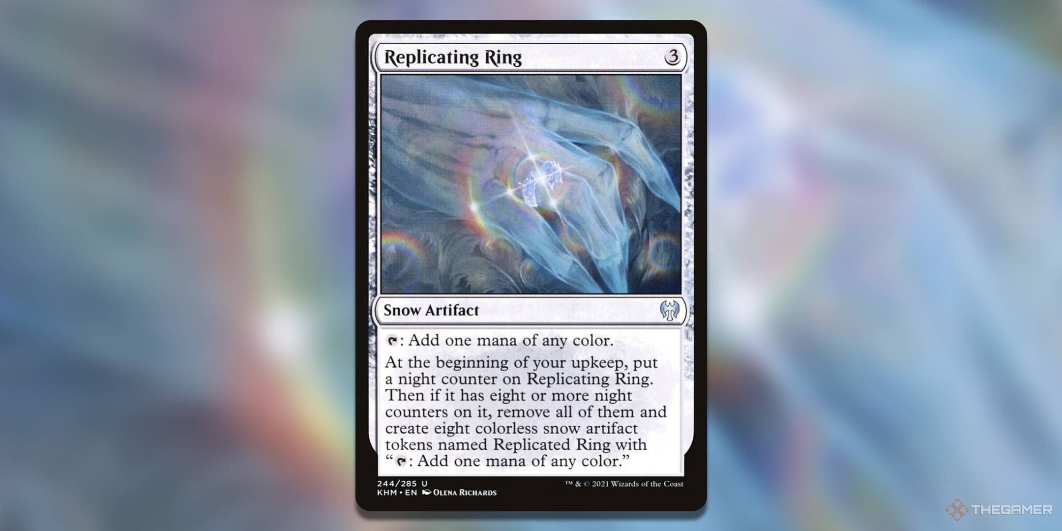 The Replicating Ring card, from MAgic: The Gathering's Kaldheim.