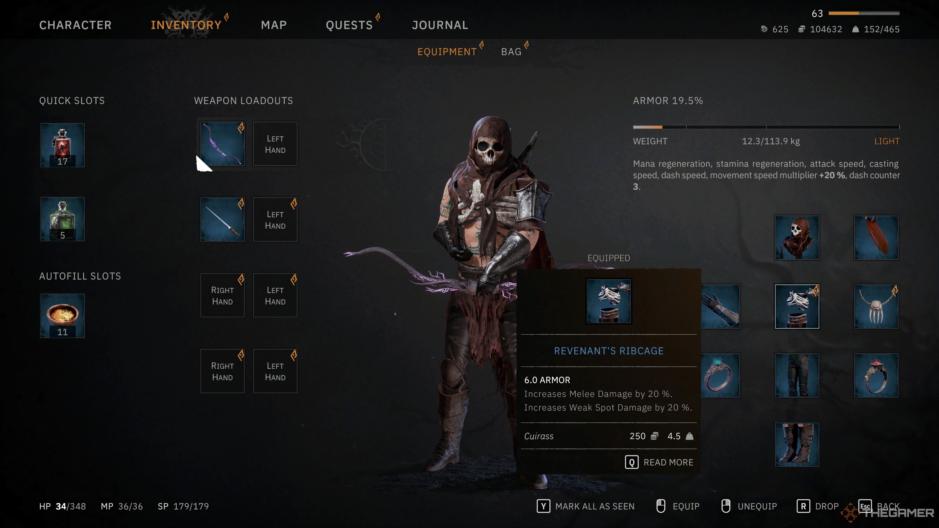 Revenant's Ribcage in Tainted Grail Fall of Avalon.