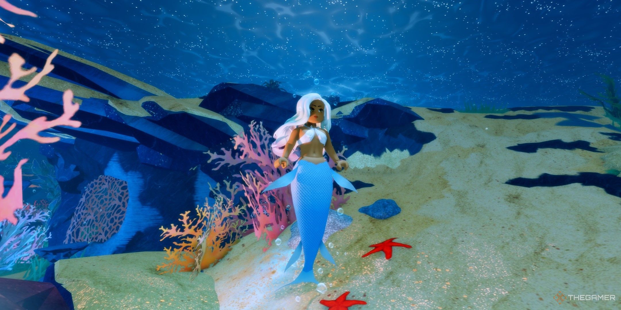 a mermaid in Mermaid Isle on Roblox