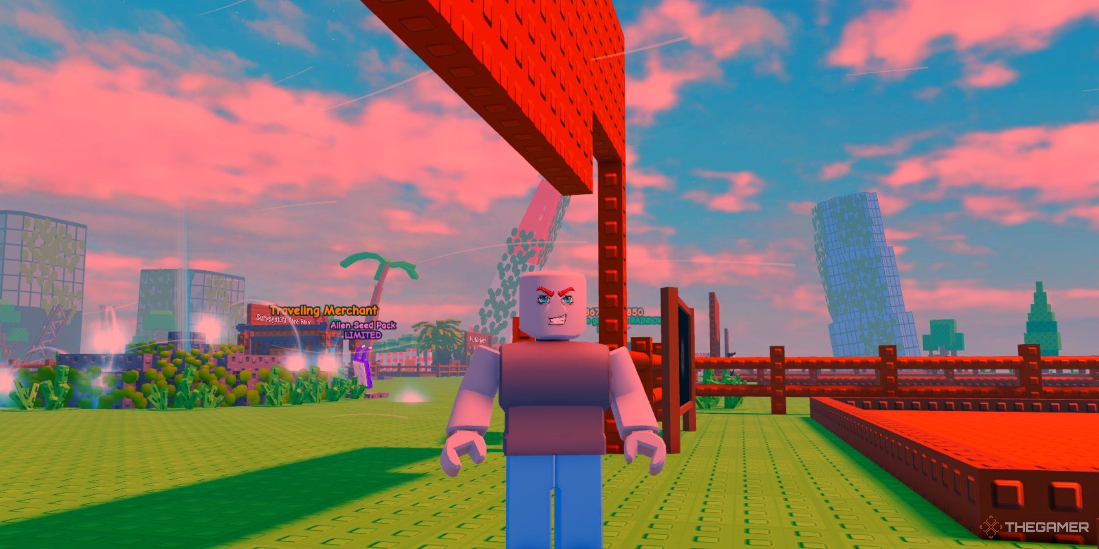 a player in Grow a Tree on Roblox