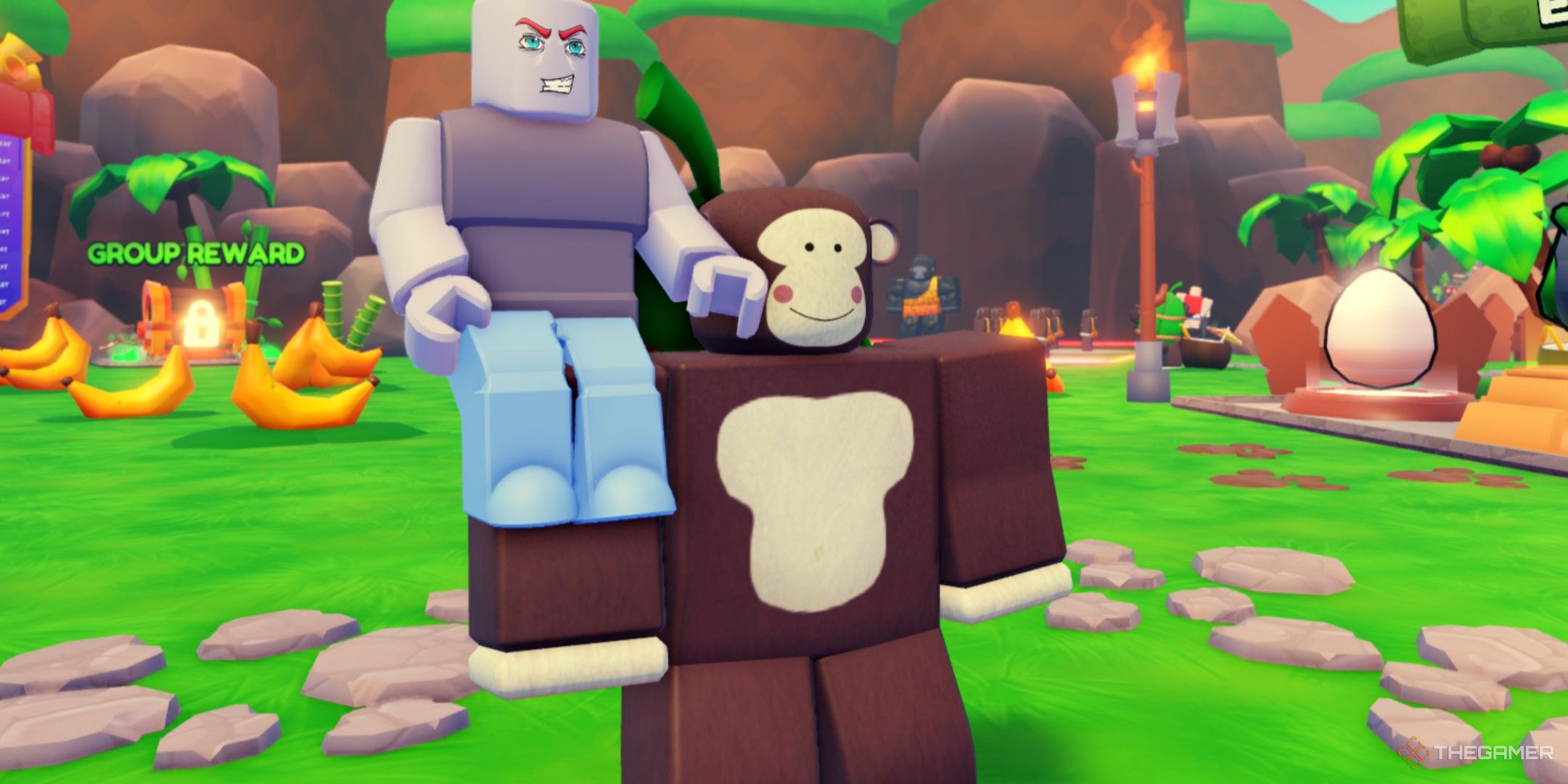 a player in Monkey Ascension on Roblox