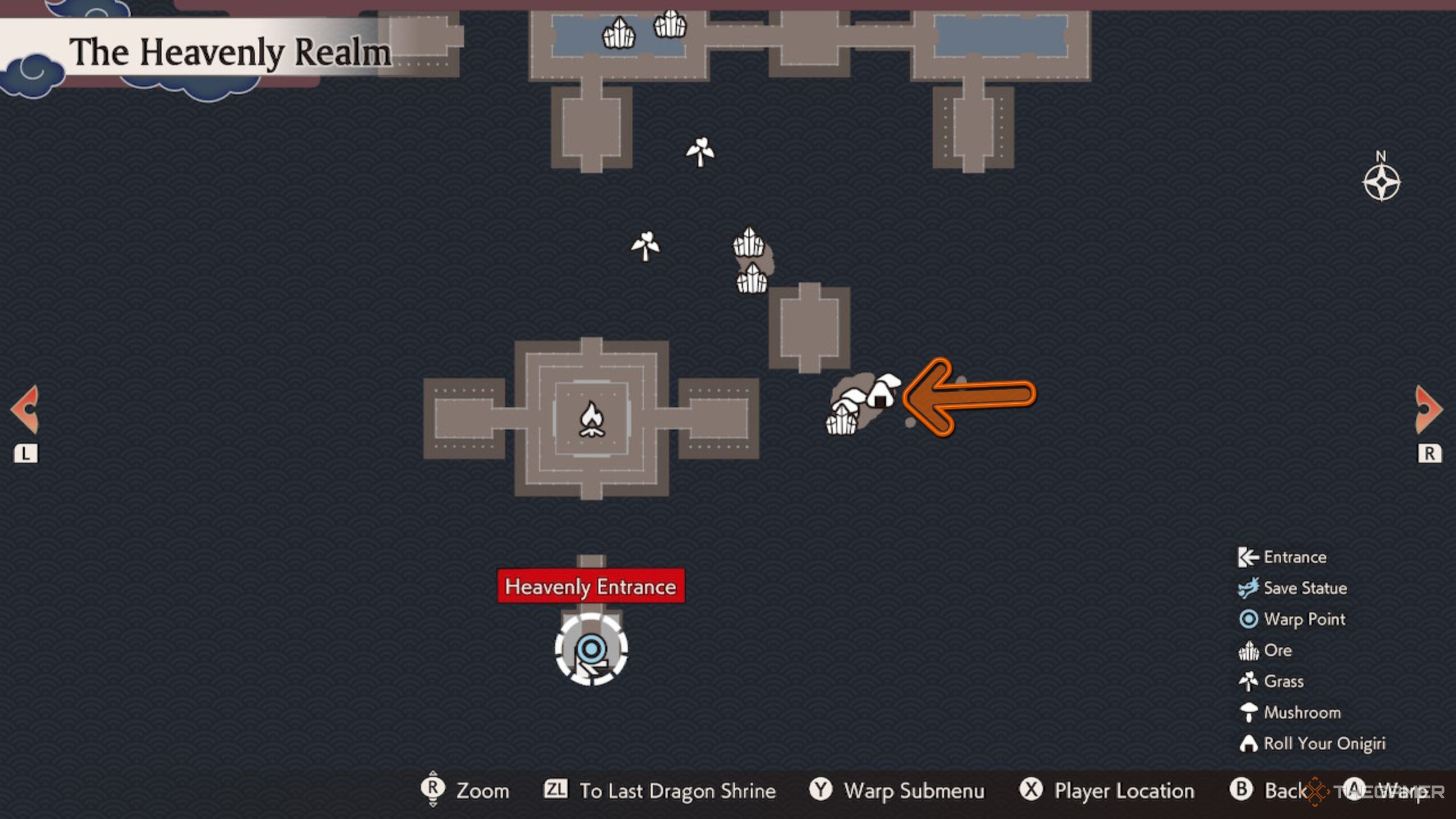 Rune Factory Guardians Of Azuma last onigiri spot location in The Heavenly Realm.