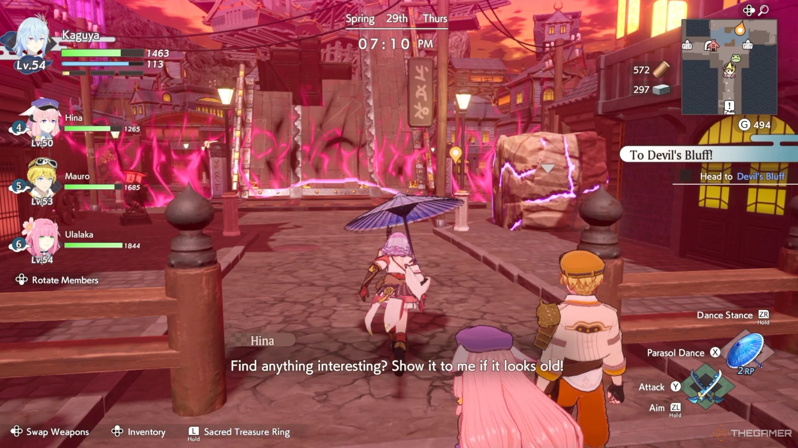 Rune Factory Guardians Of Azuma the underworld path blocked by monsters.