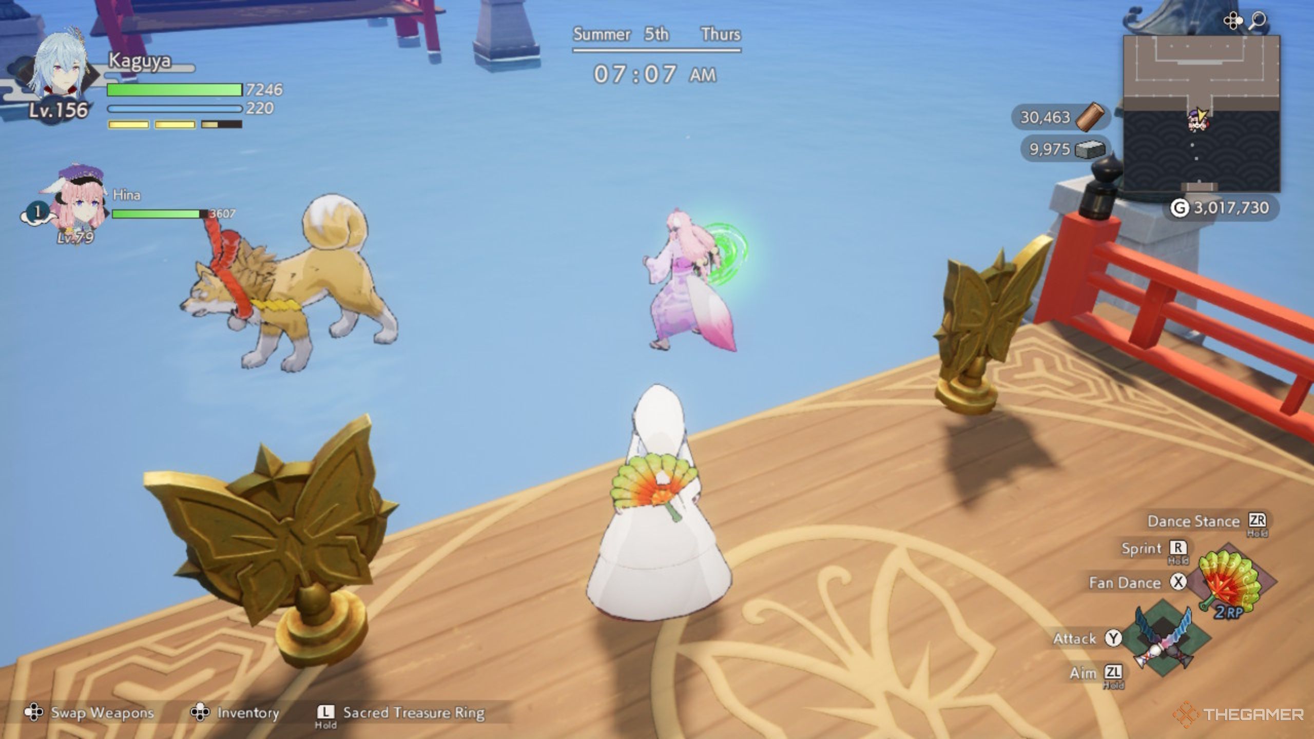 Rune Factory Guardians Of Azuma using Hina in combat.