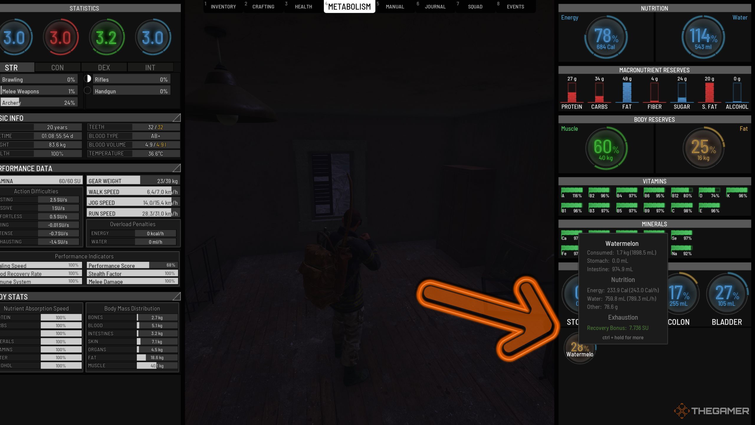 Scum showing the food menu.