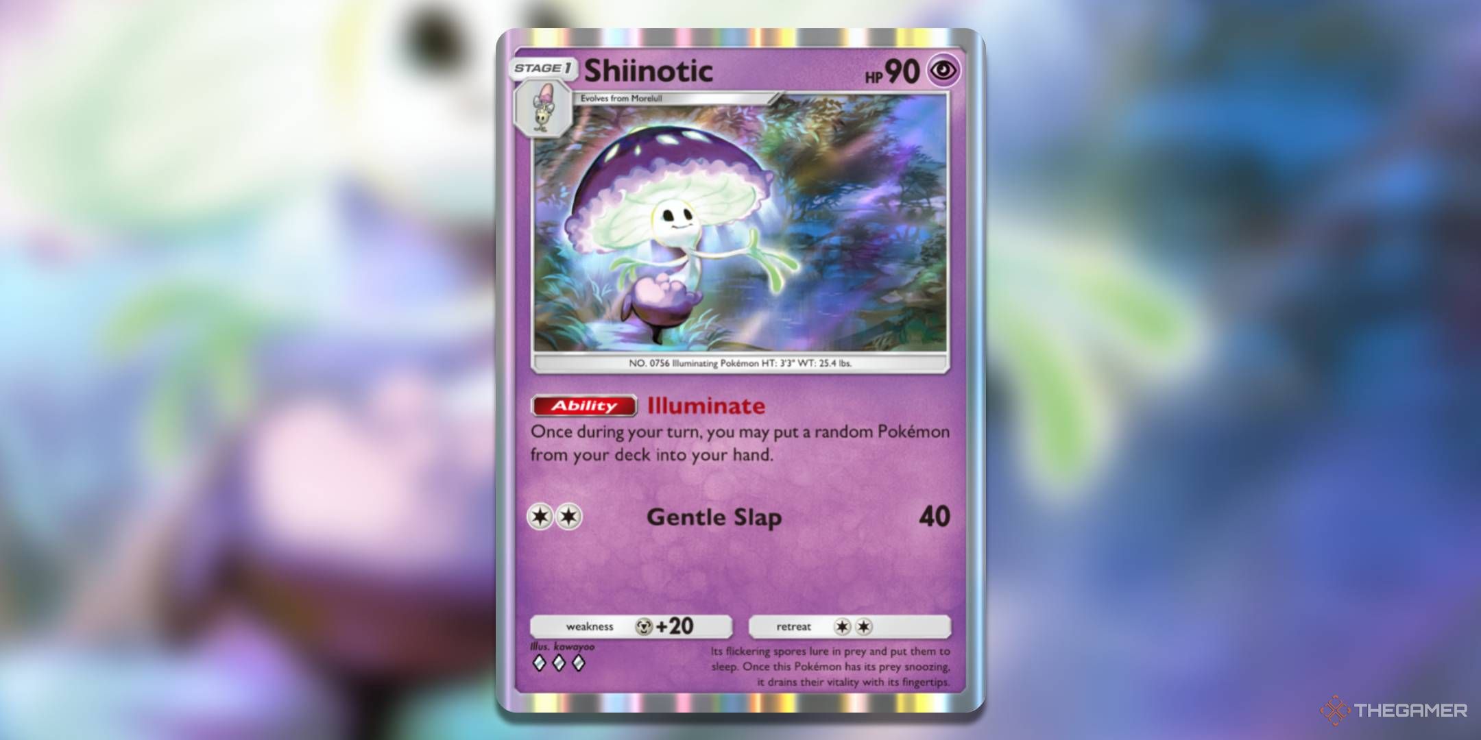 The Shiinotic card, from Pokemon TCG Pocket's Extradimensional Crisis set.