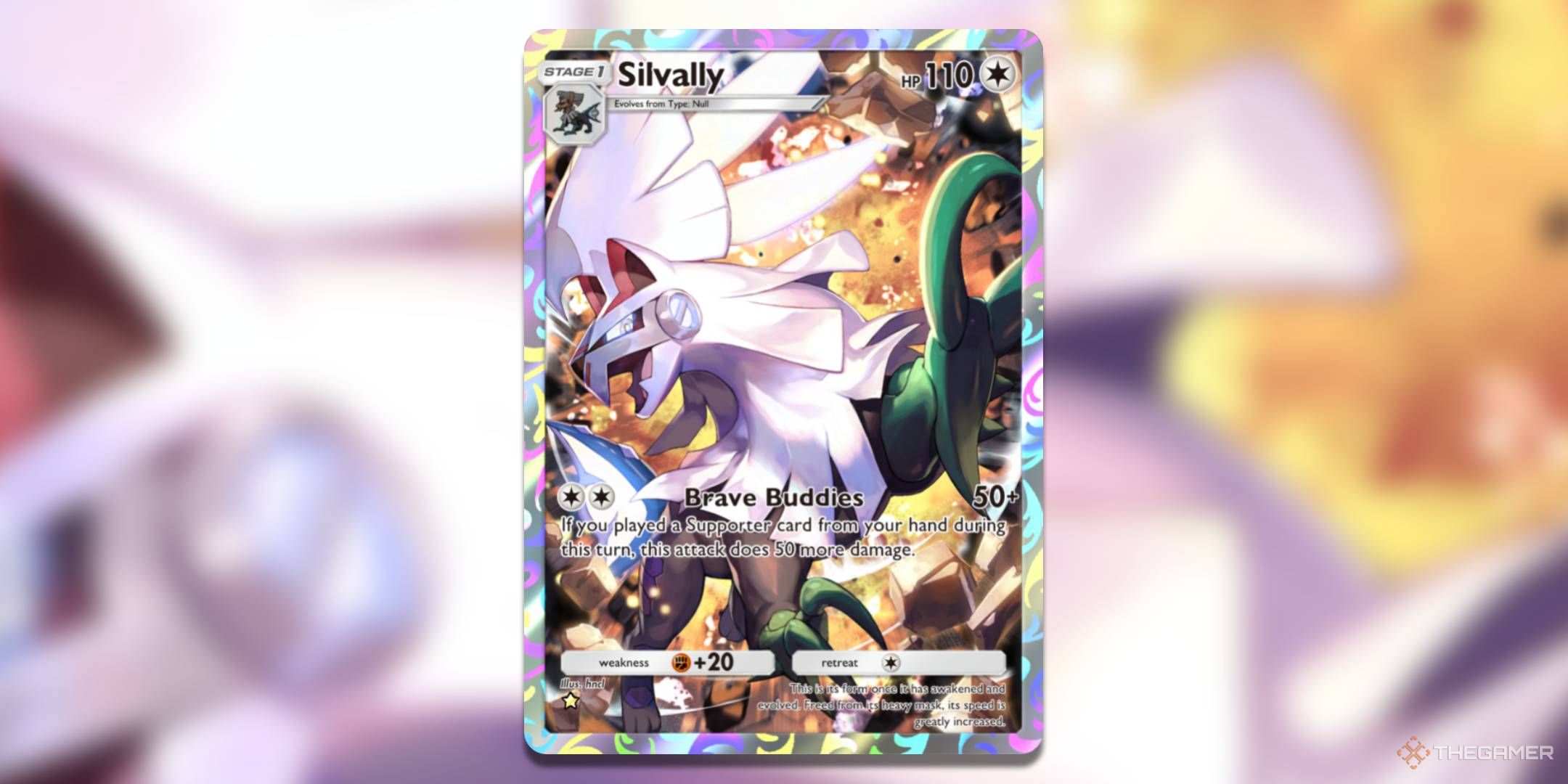 The Silvally Illustration Rare, from Pokemon TCG Pocket's Extradimensional Crisis expansion.