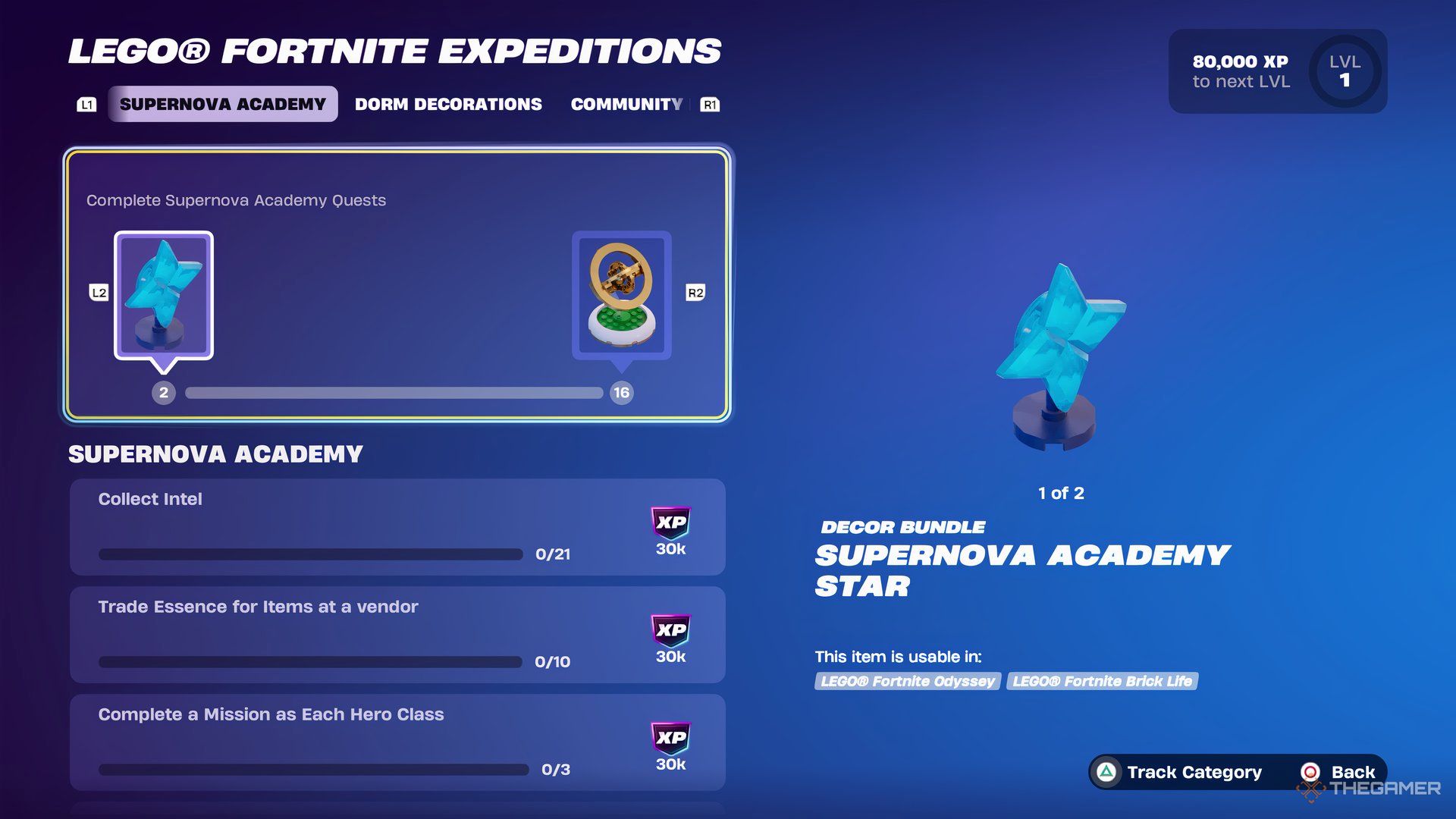 Supernova Academy Quests in Lego Fortnite Expeditions.
