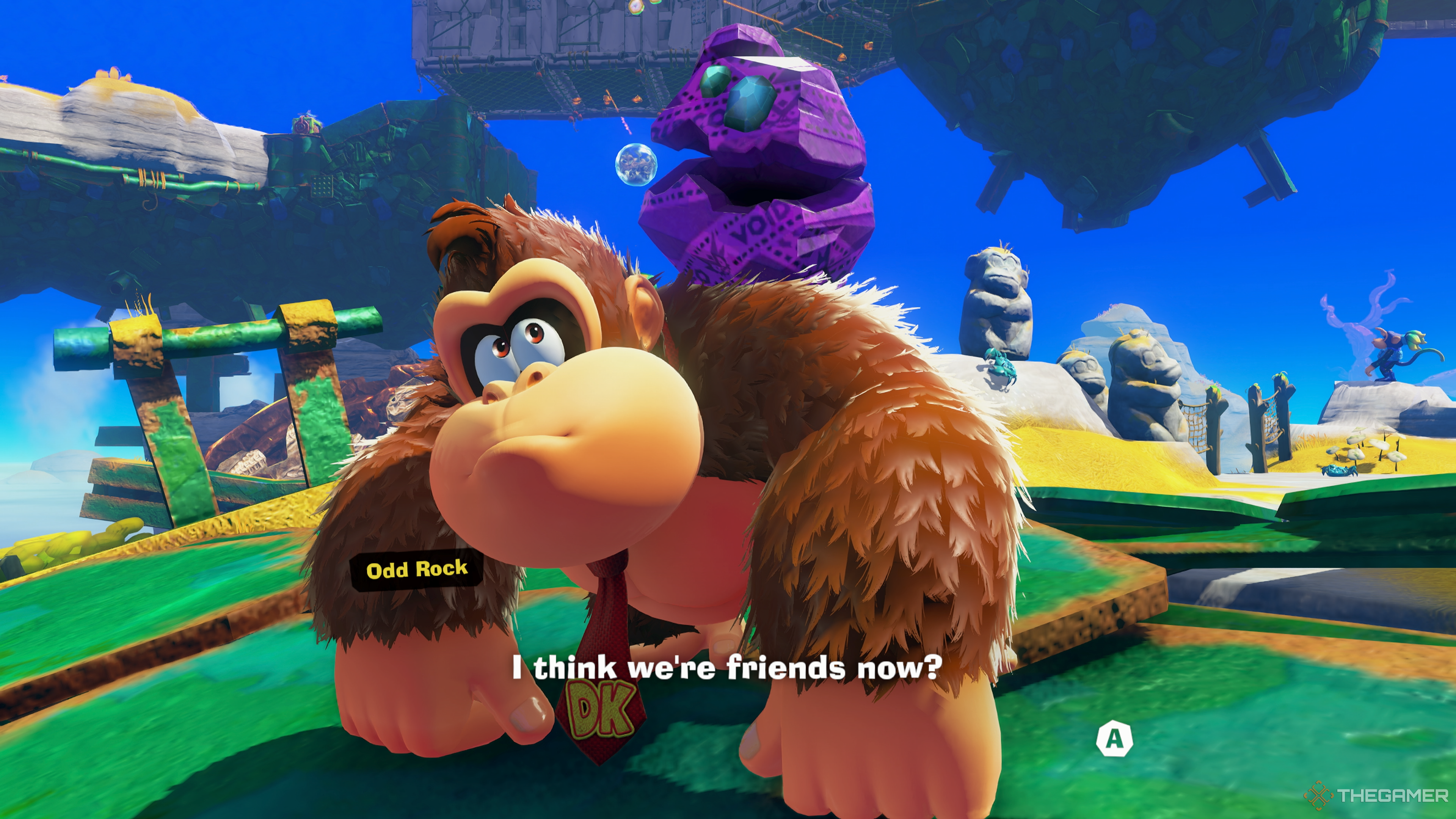 Odd rock talking in Donkey Kong Bananza