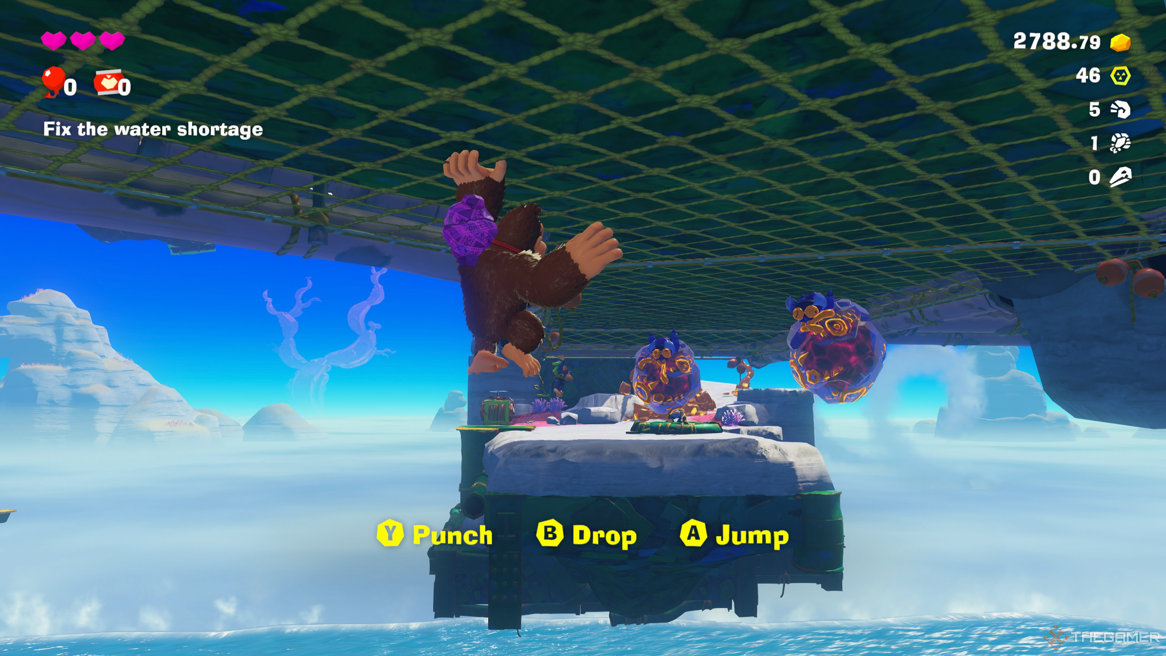 Climbing on a grid in Donkey Kong Bananza