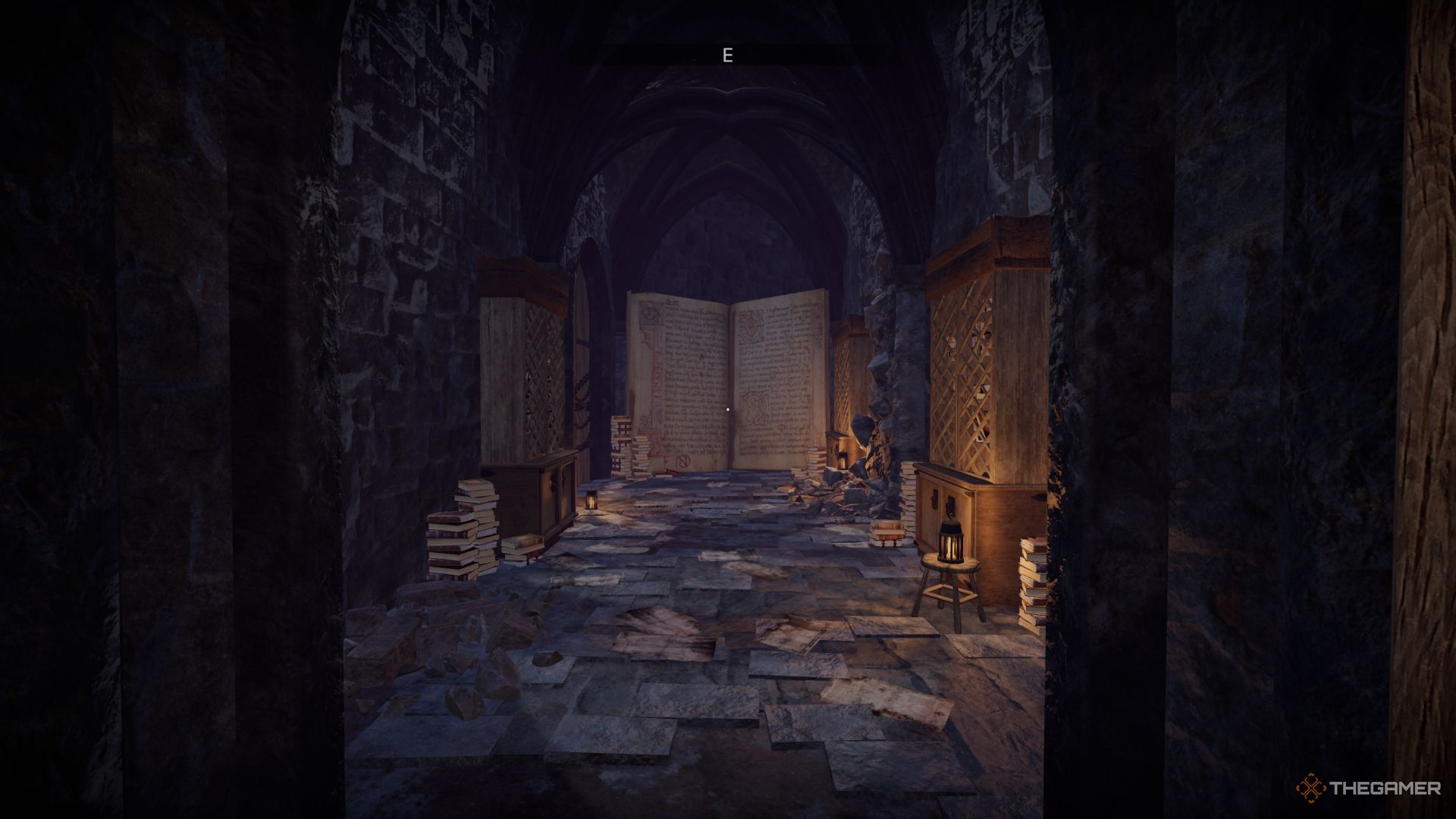 Tainted Grail Fall of Avalon A giant book in a ruined castle.-1