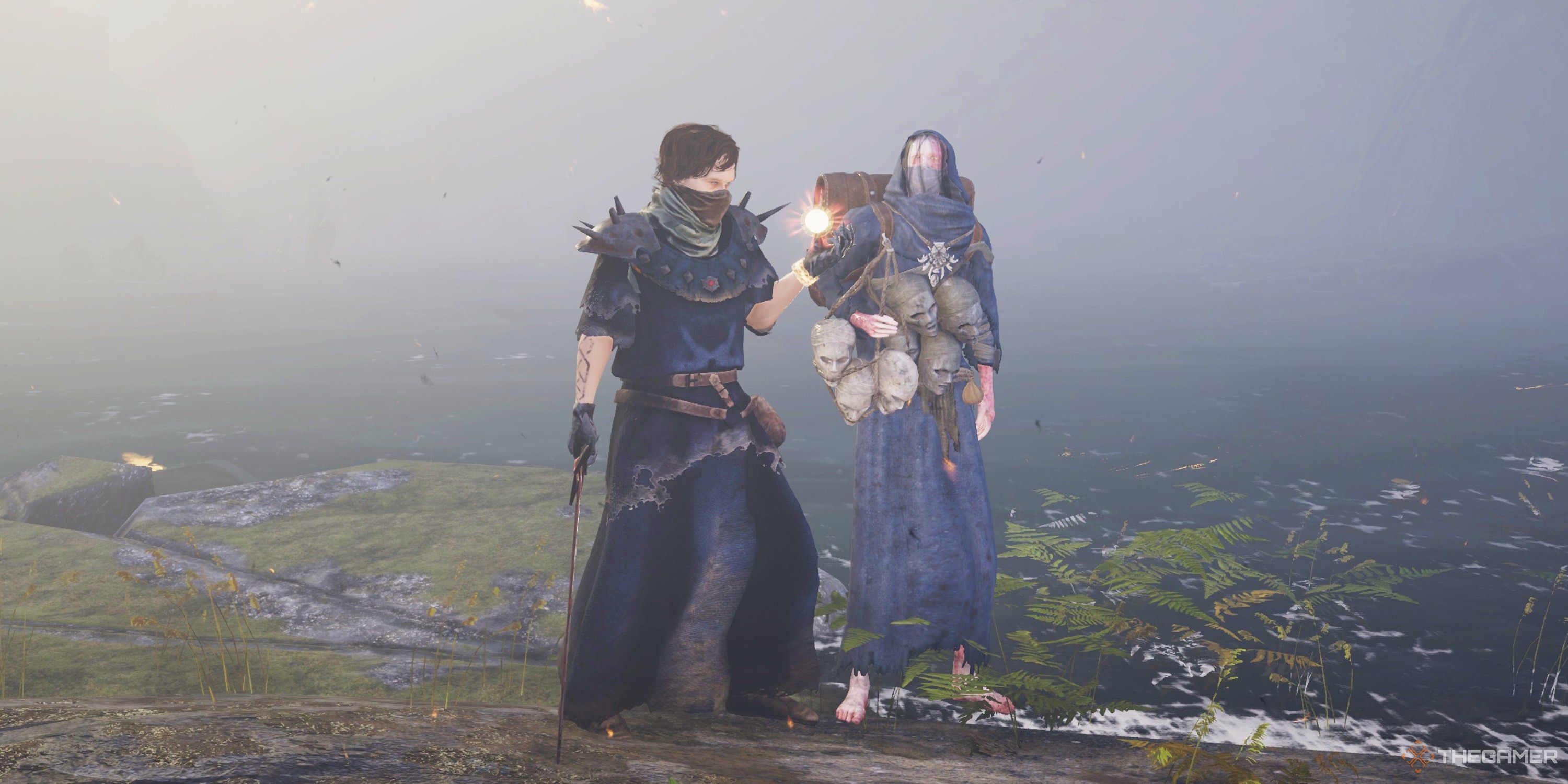The main character standing next to Black Annis in Tainted Grail: The Fall Of Avalon.