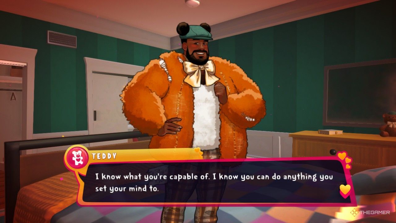 Teddy encouraging you in Date Everything!