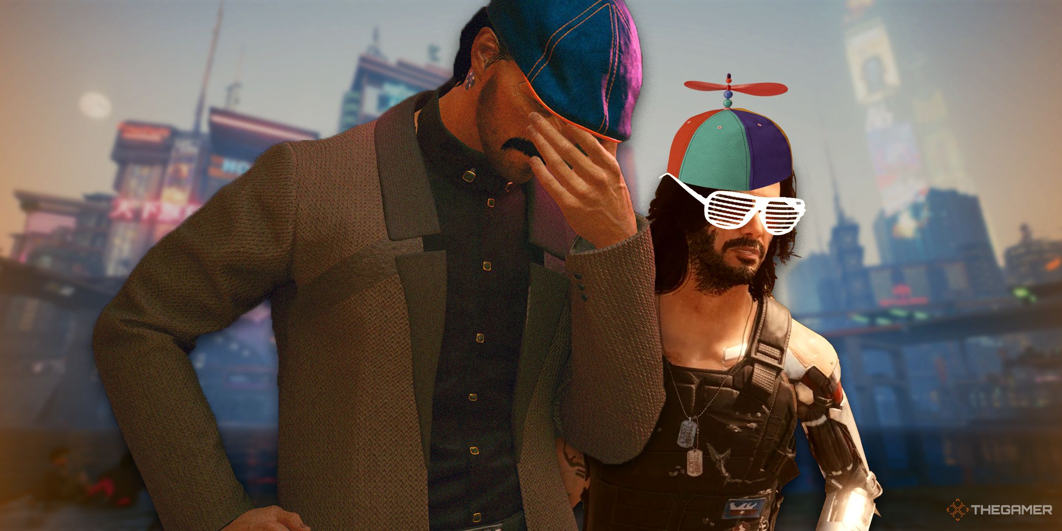 TG Cyberpunk 2077 Angry Dad with child Johnny Silverhand.