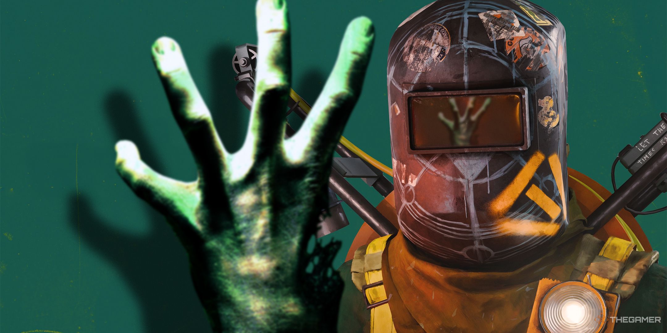 TG FBC Firebreak key art with Left 4 Dead hand in foreground.