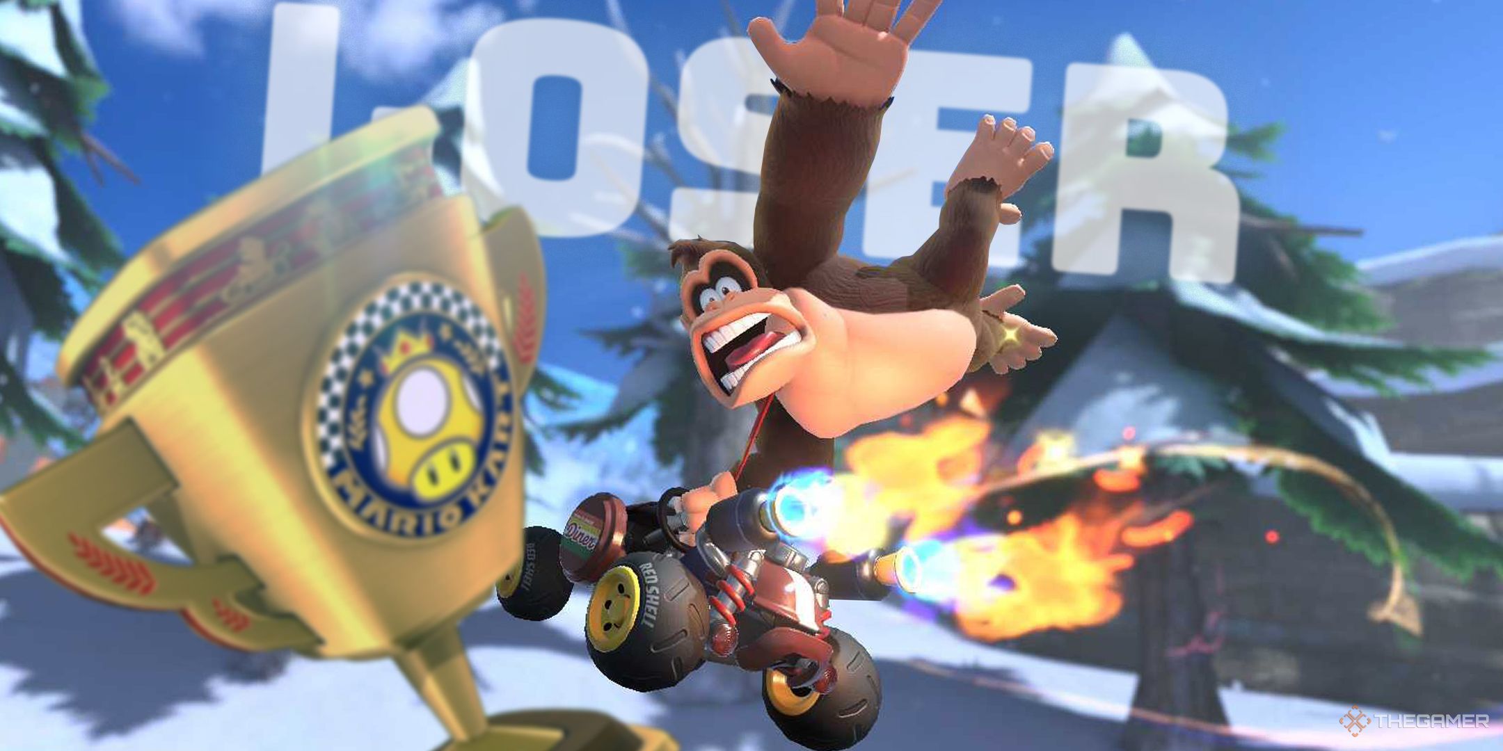 TG Mario Kart World Donkey Kong Losing The Gold Cup.