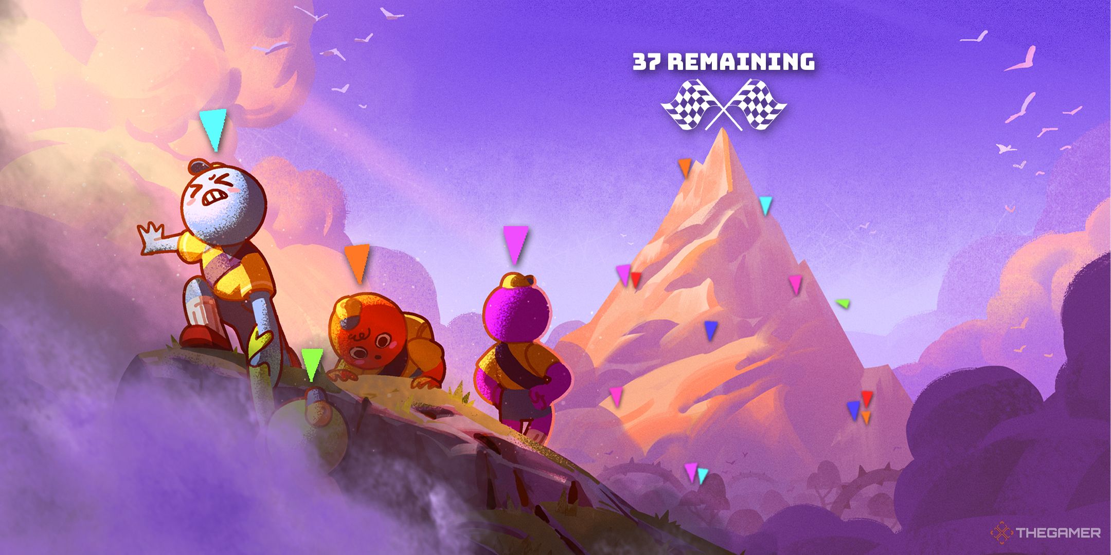TG Peak Battle Royale Concept with player icons covering the mountain.
