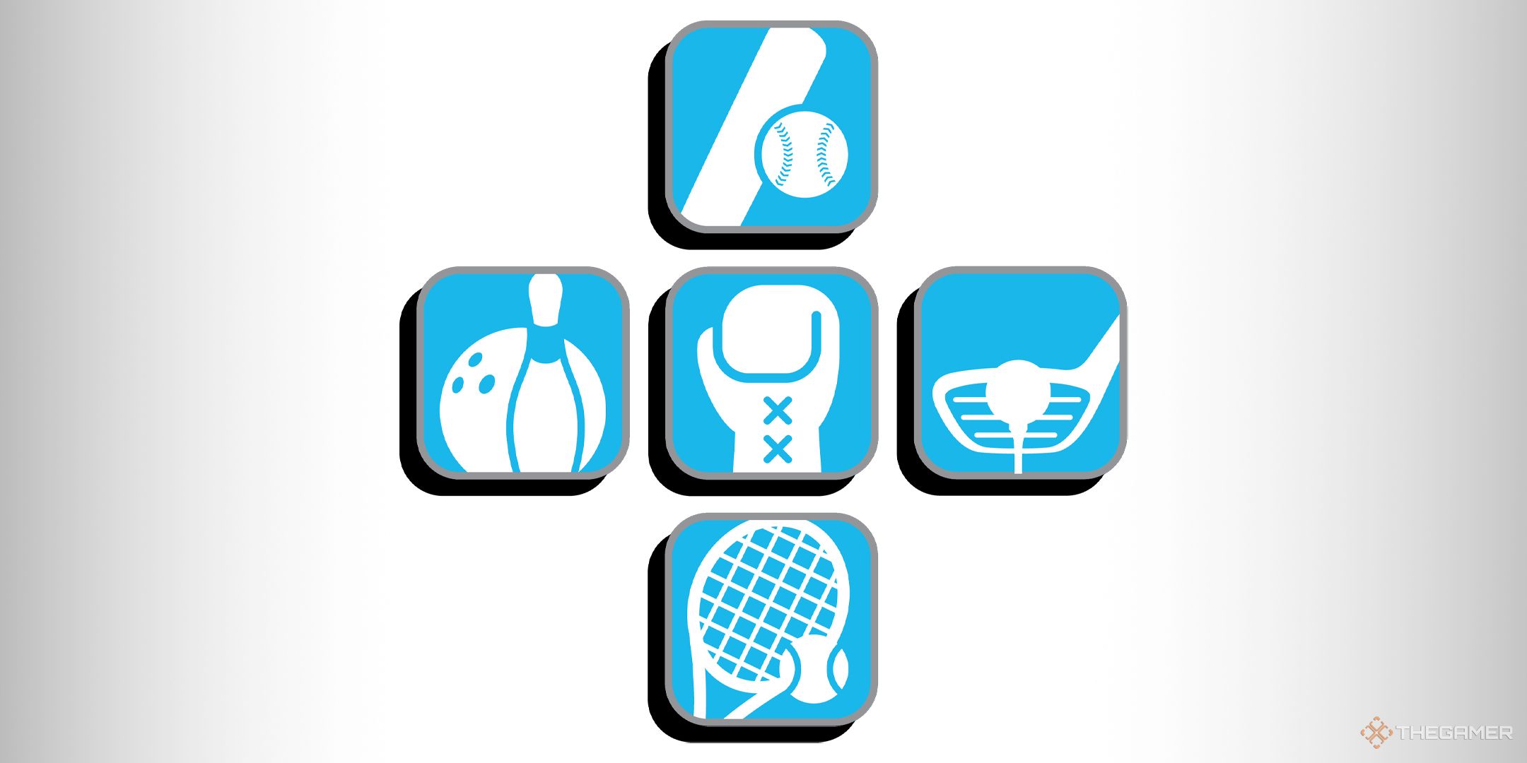 TG Wii Sports Symbols For Sports Arranged In A Plus Shape.