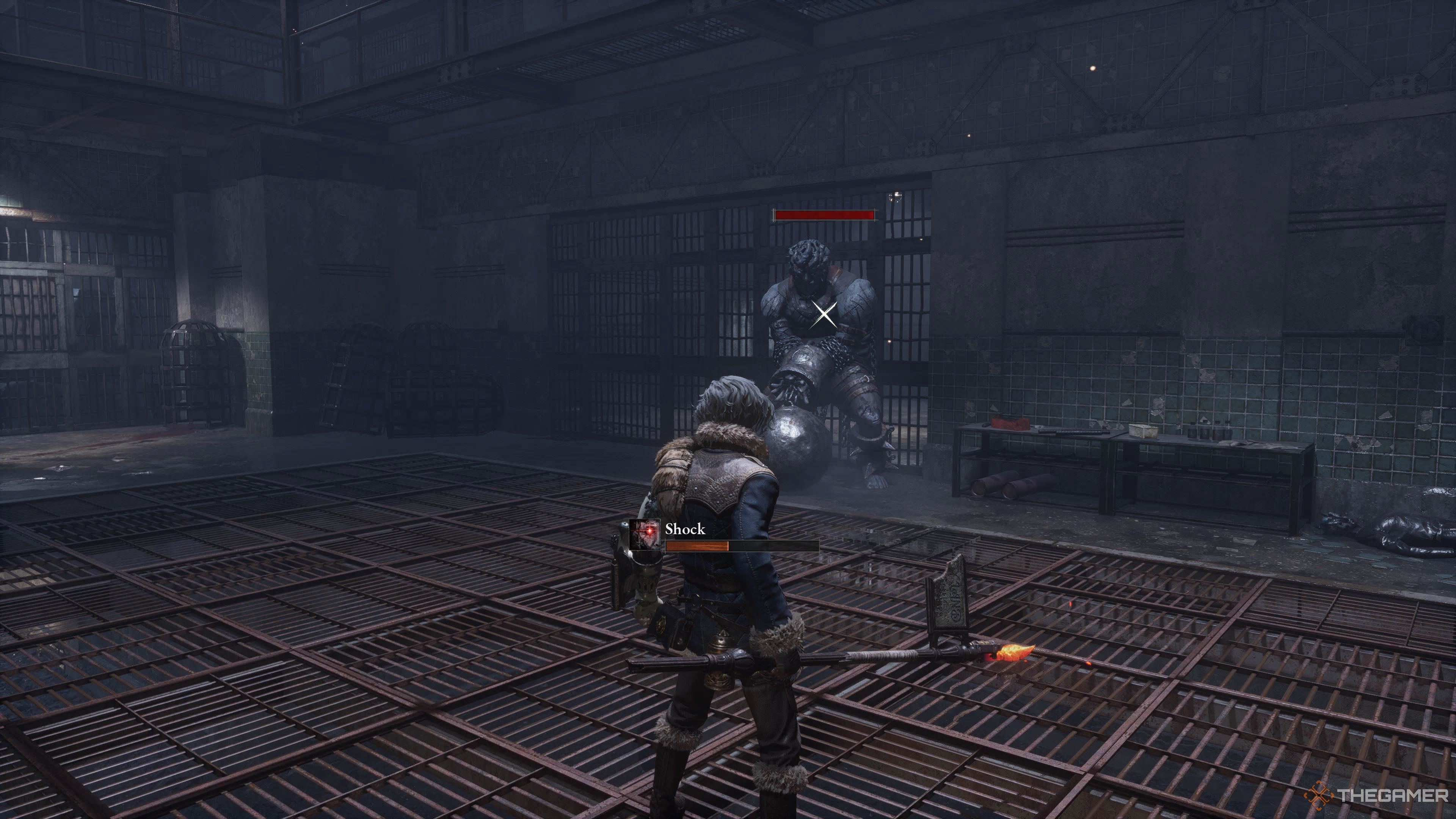 The Ironball-Wielding Mutant miniboss in Lies Of P Overture.