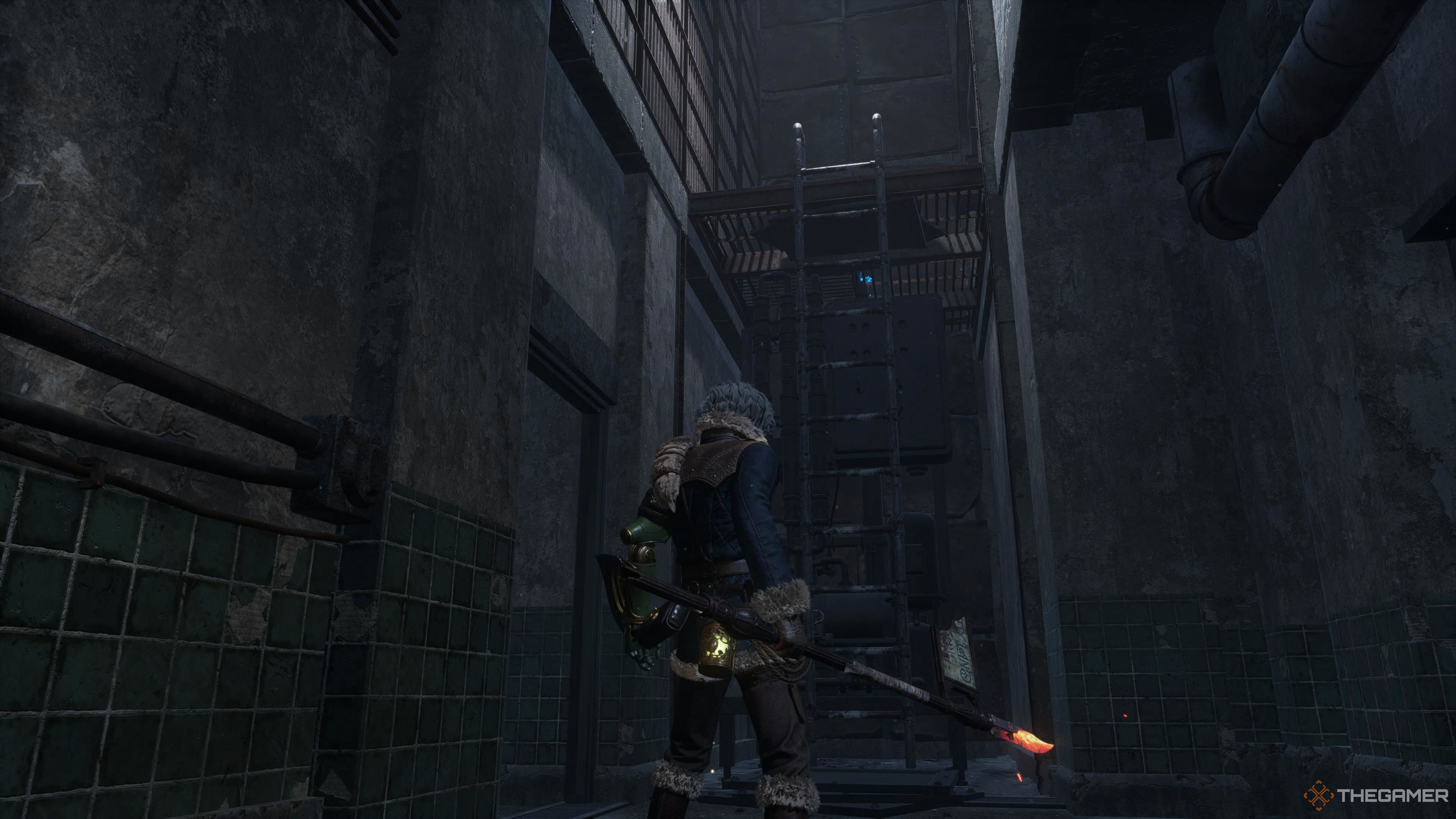 The ladder leading to the shortcut in Lies Of P Overture.