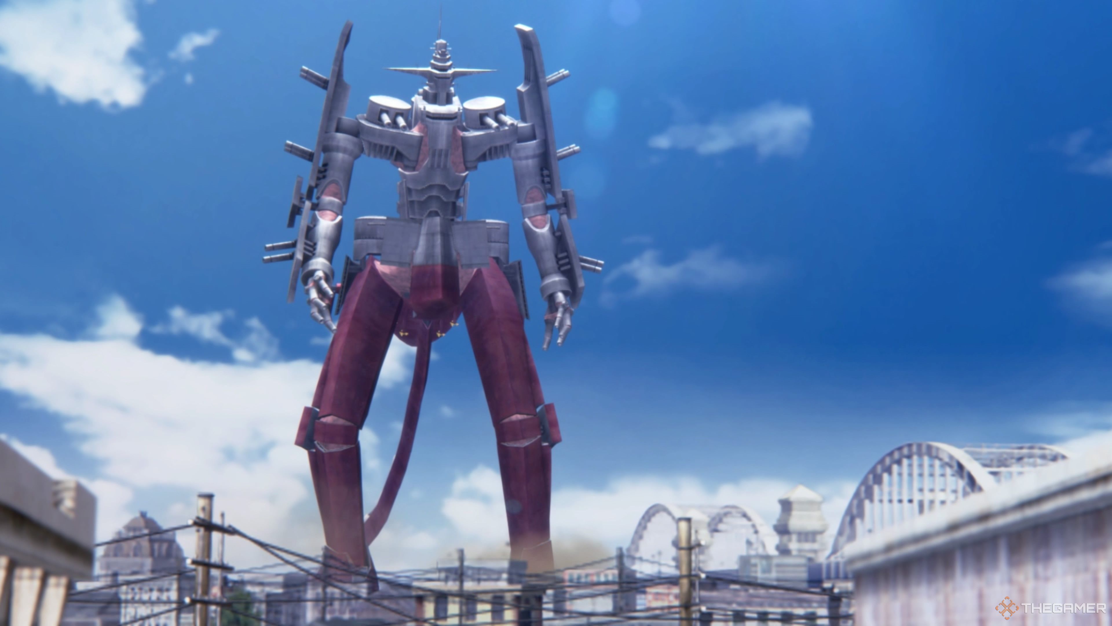 The mech monster attacking the Capital in Raidou Remastered The Mystery of the Soulless Army.