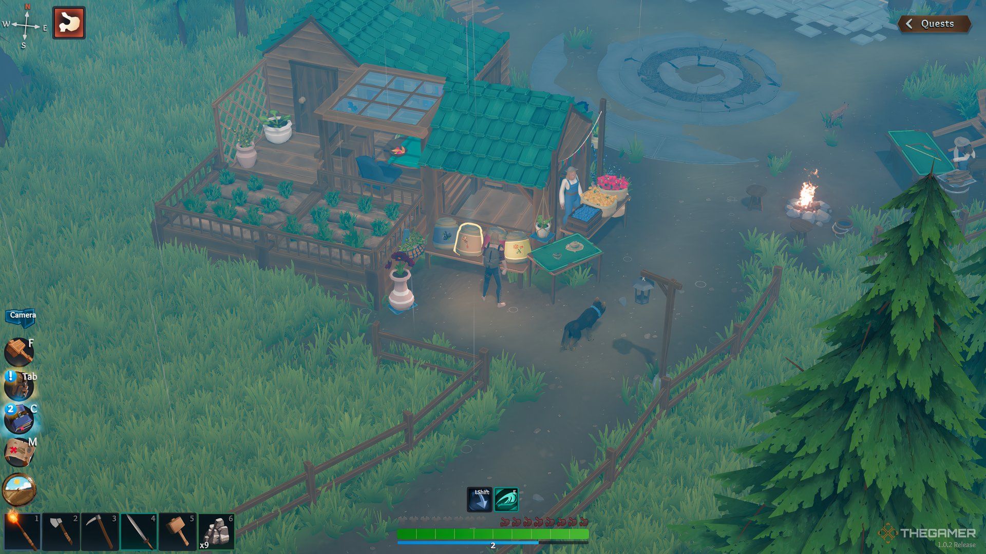 The player is standing near Steph's shop in Len's Island.