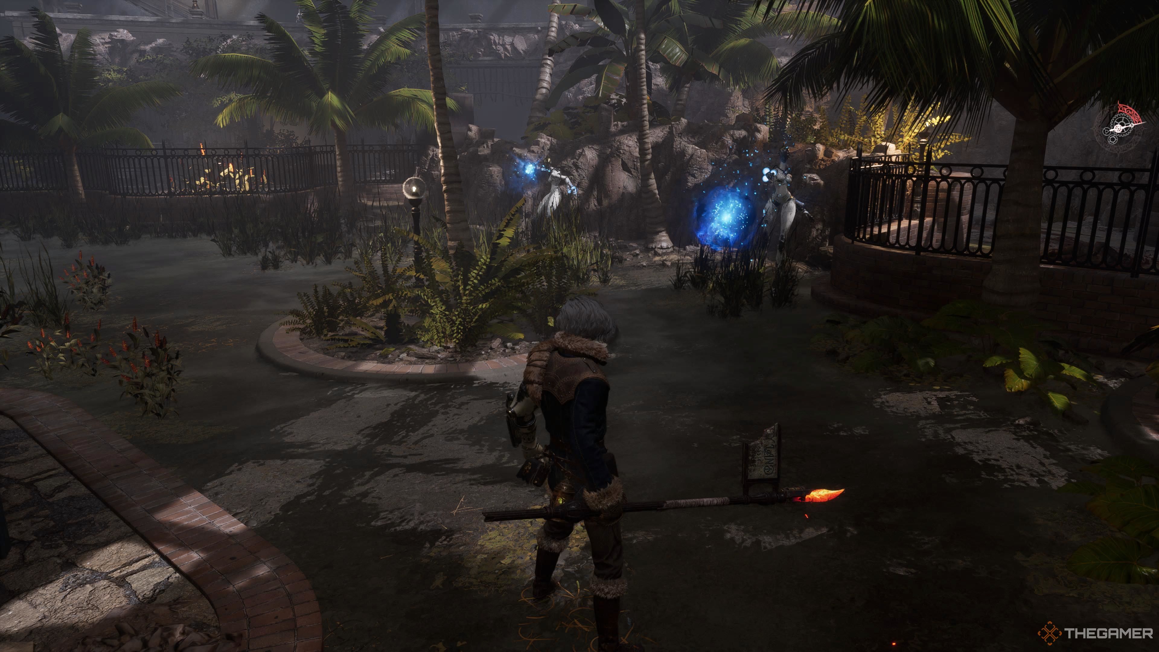 The projectile throwing robots in the Greenhouse section in Lies Of P Overture.