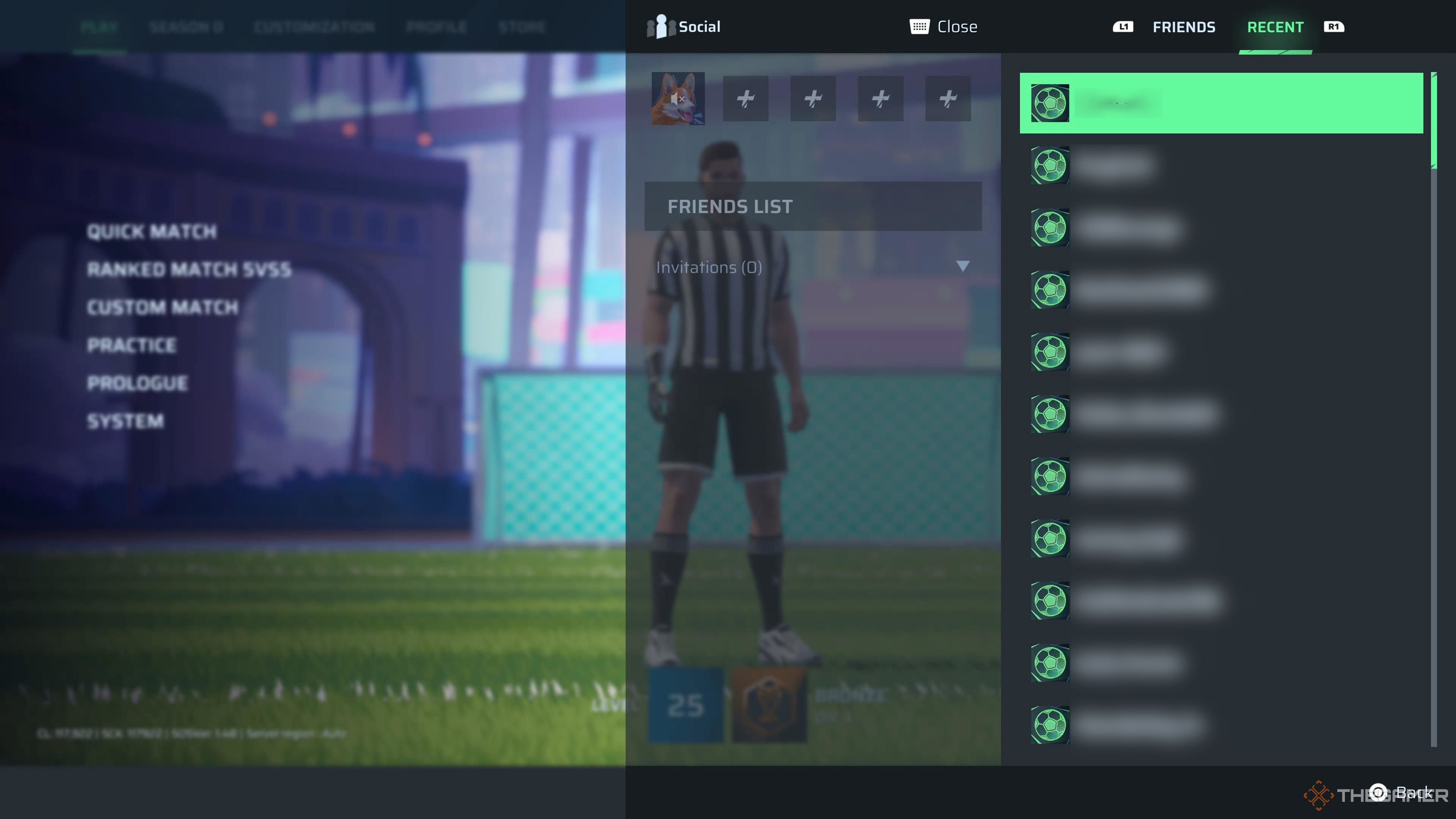 The recently met players screen.