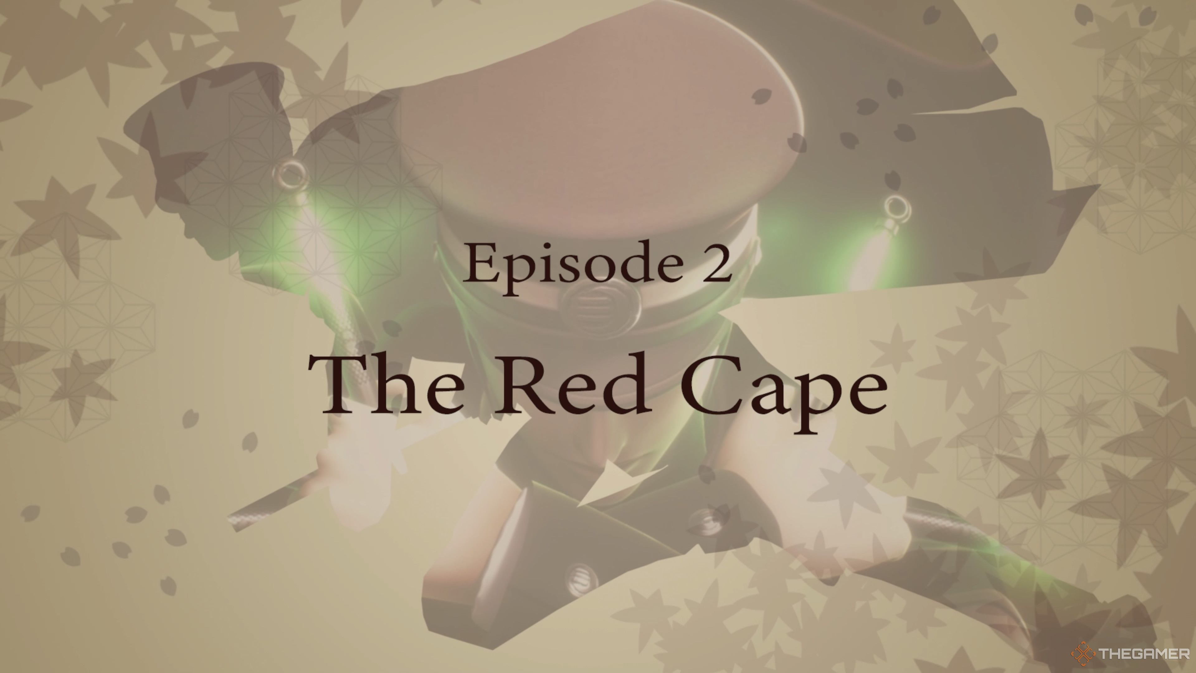 The title card for the second chapter in Raidou Remastered The Mystery Of The Soulless Army, The Red Cape.