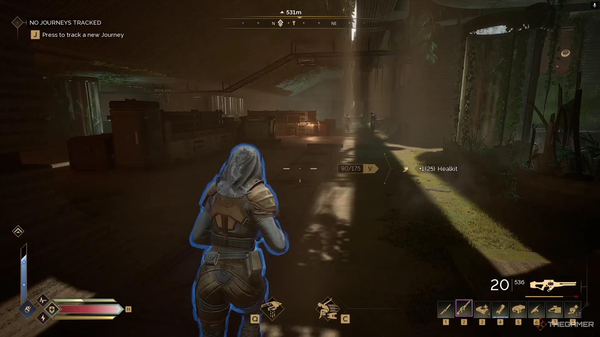Two enemies stand in the middle of a room in Dune Awakening.