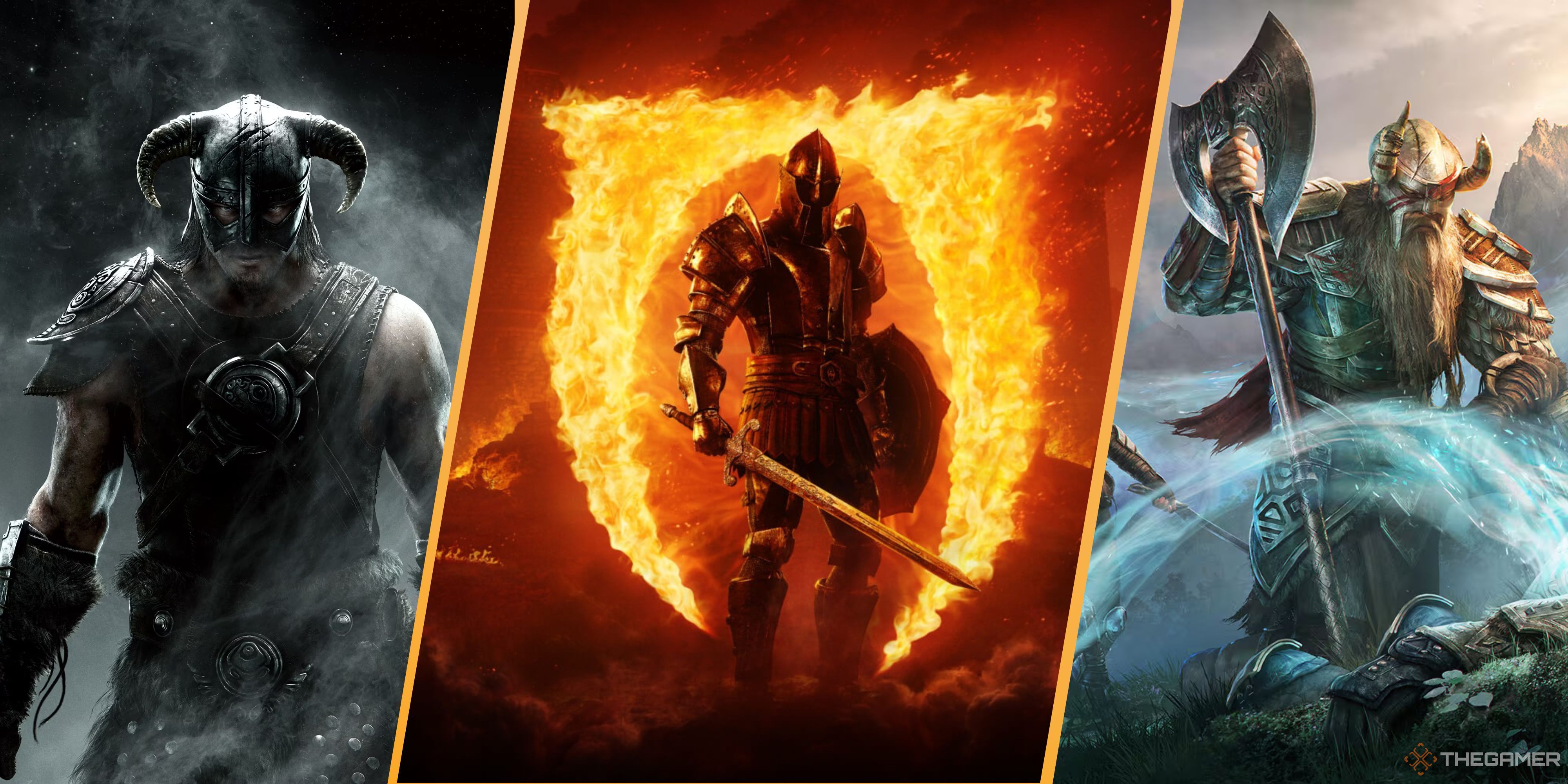 skyrim, oblivion remastered, and elder scrolls online.