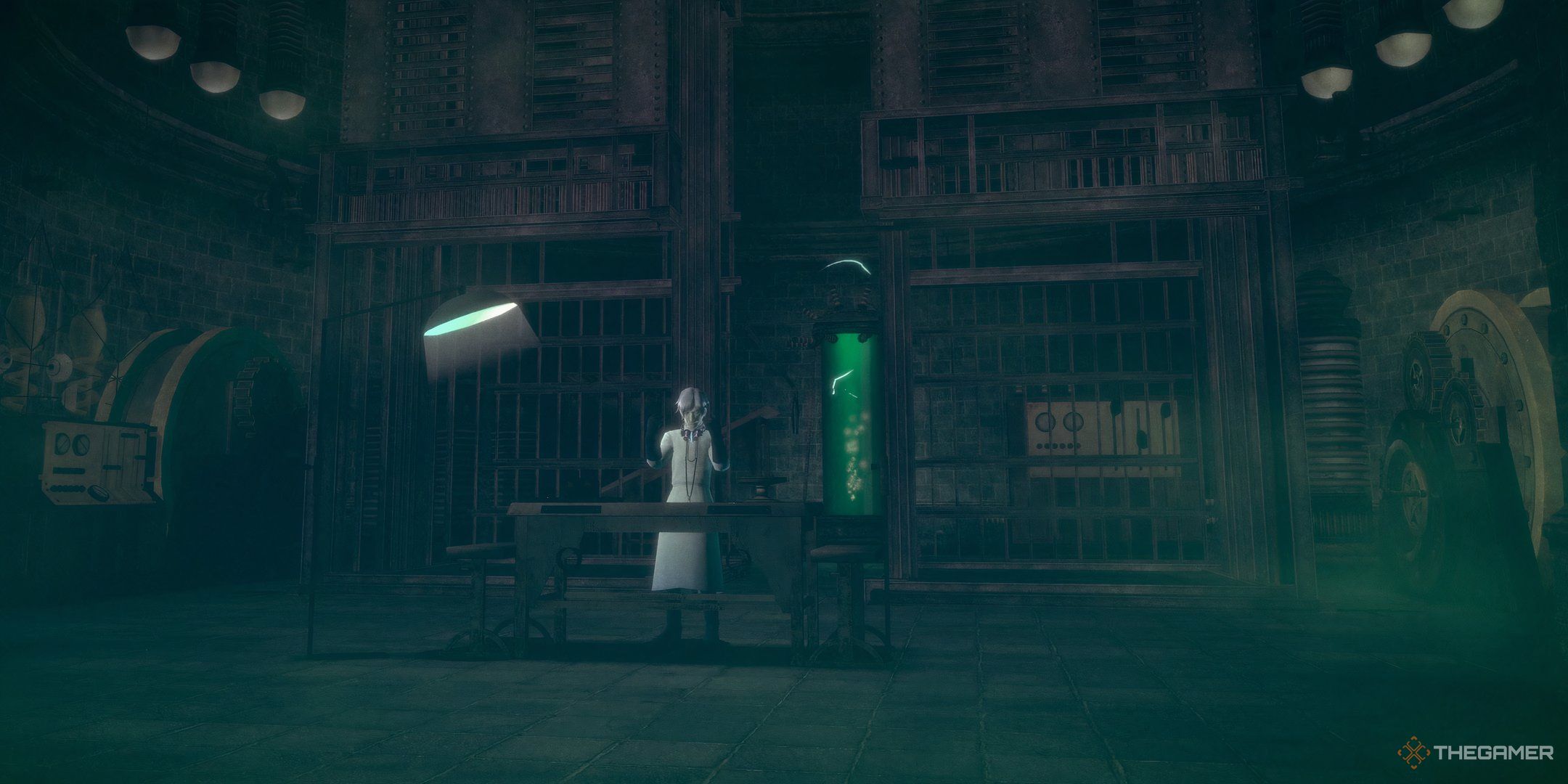 Victor with the fusion chambers at the Goumaden in Raidou Remastered Mystery of the Soulless Army.