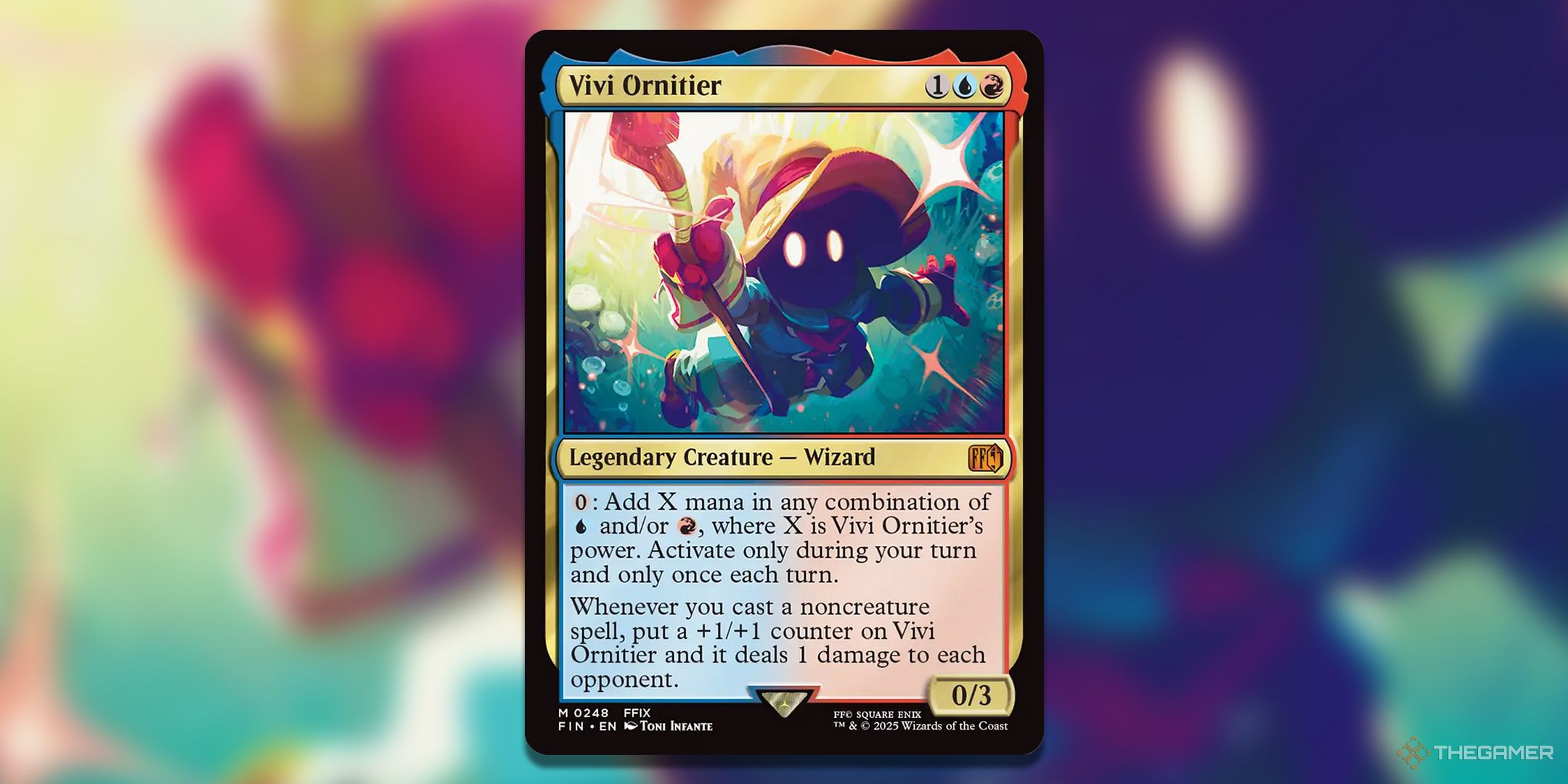 Vivi Ornitier card with the art in the background.