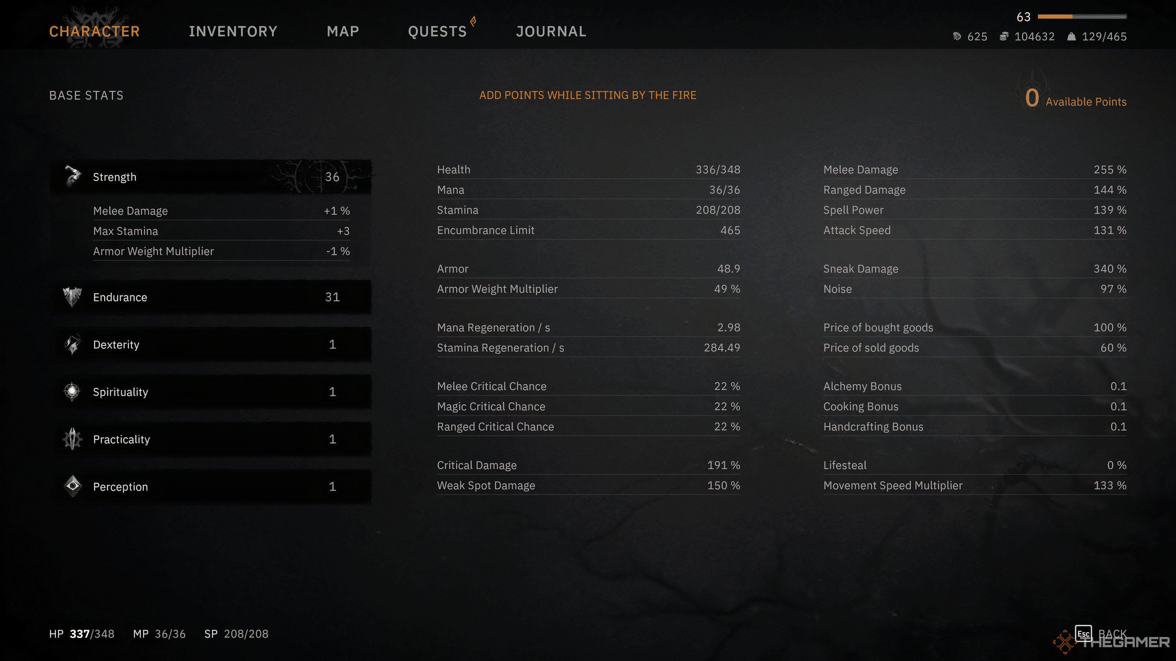 Warrior Stats in Tainted Grail Fall of Avalon.
