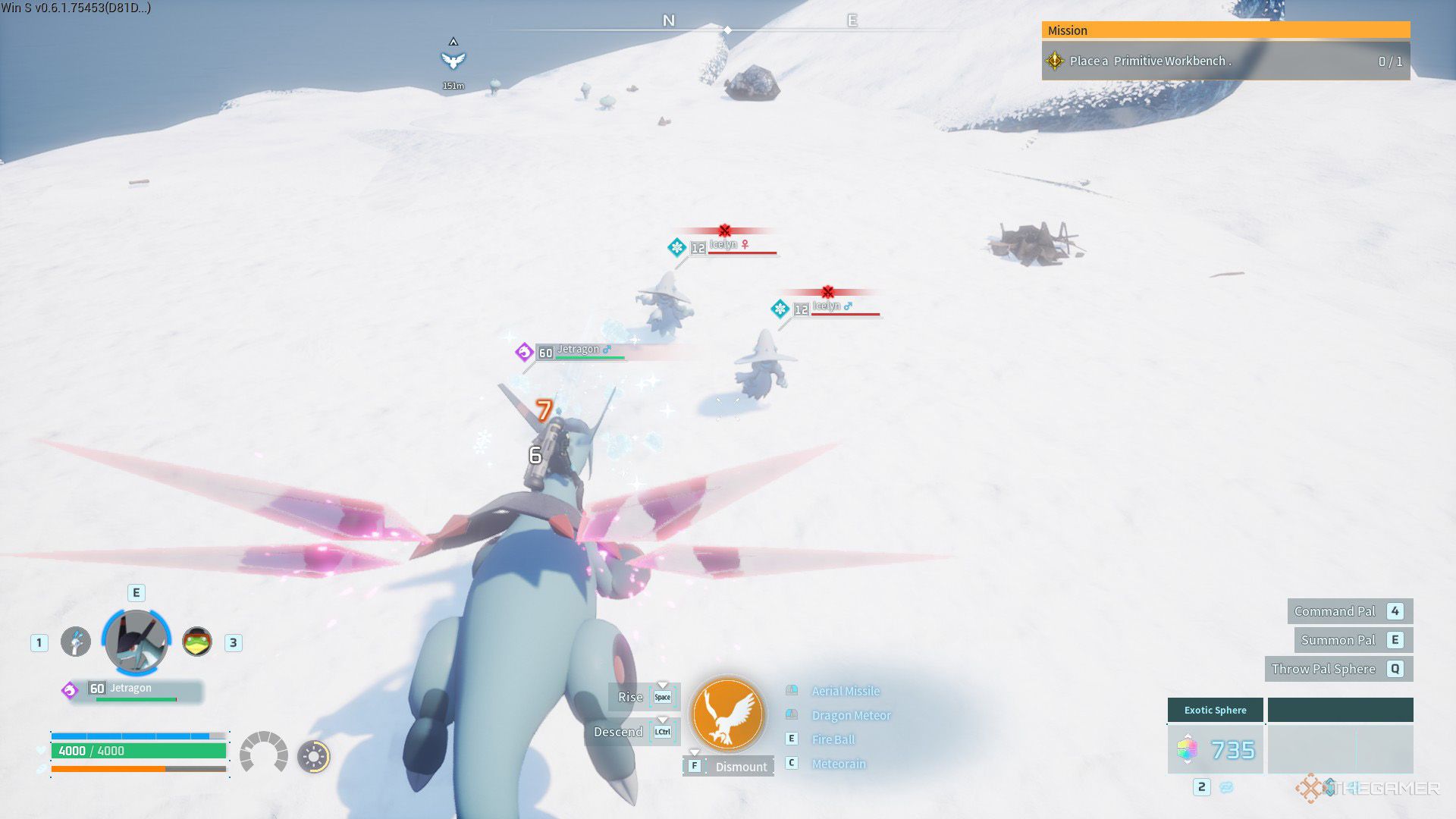 Wild Icelyns are attacking to the player in Palworld.