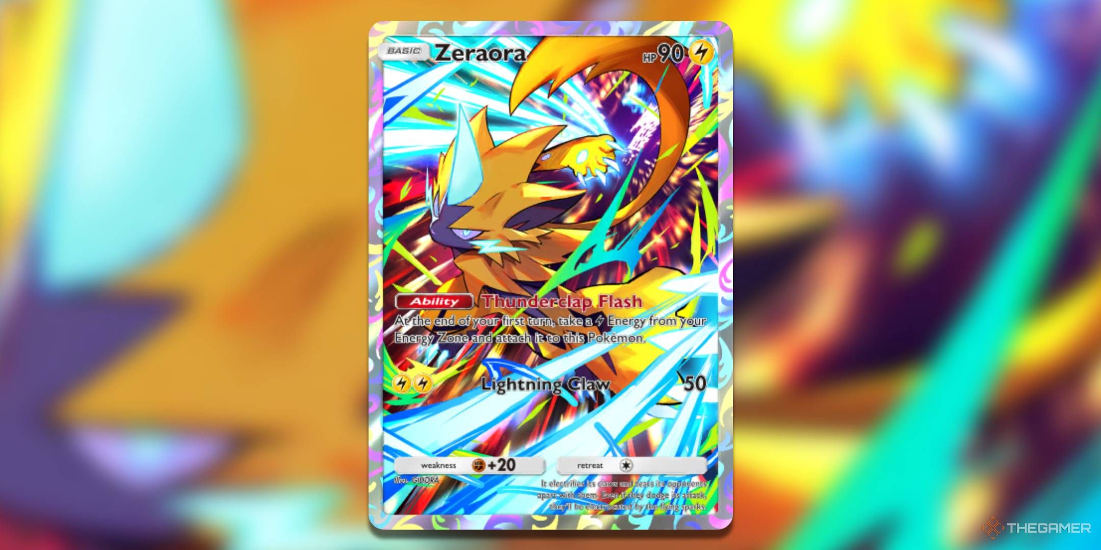 The Zeraora promo card, from Pokemon TCG Pocket.