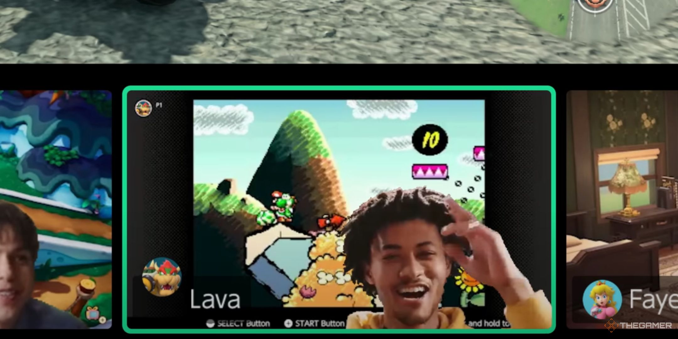 Zoomed in view of man using the GameChat video feature.