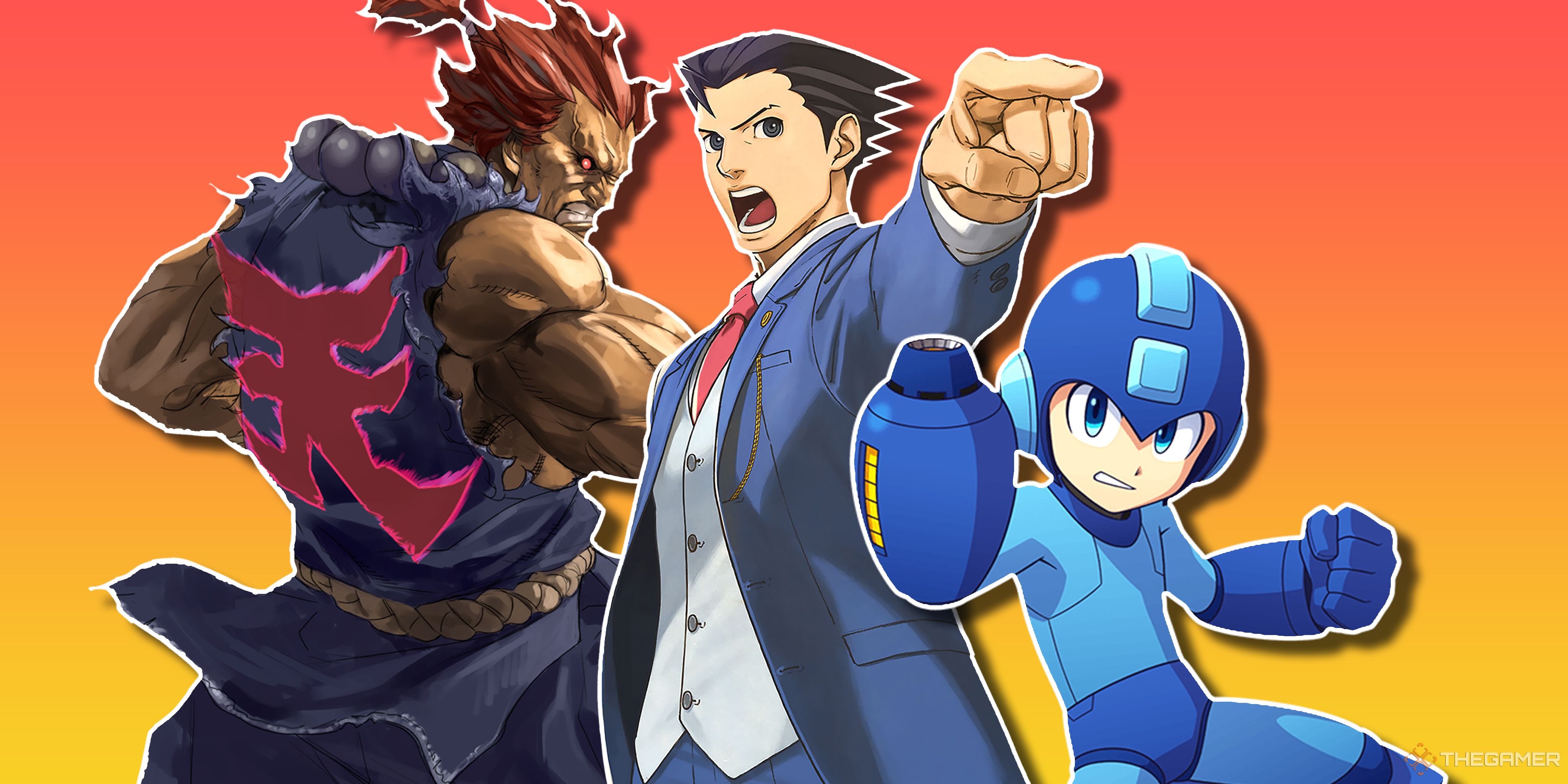 Akuma, Phoenix Wright and Mega Man.
