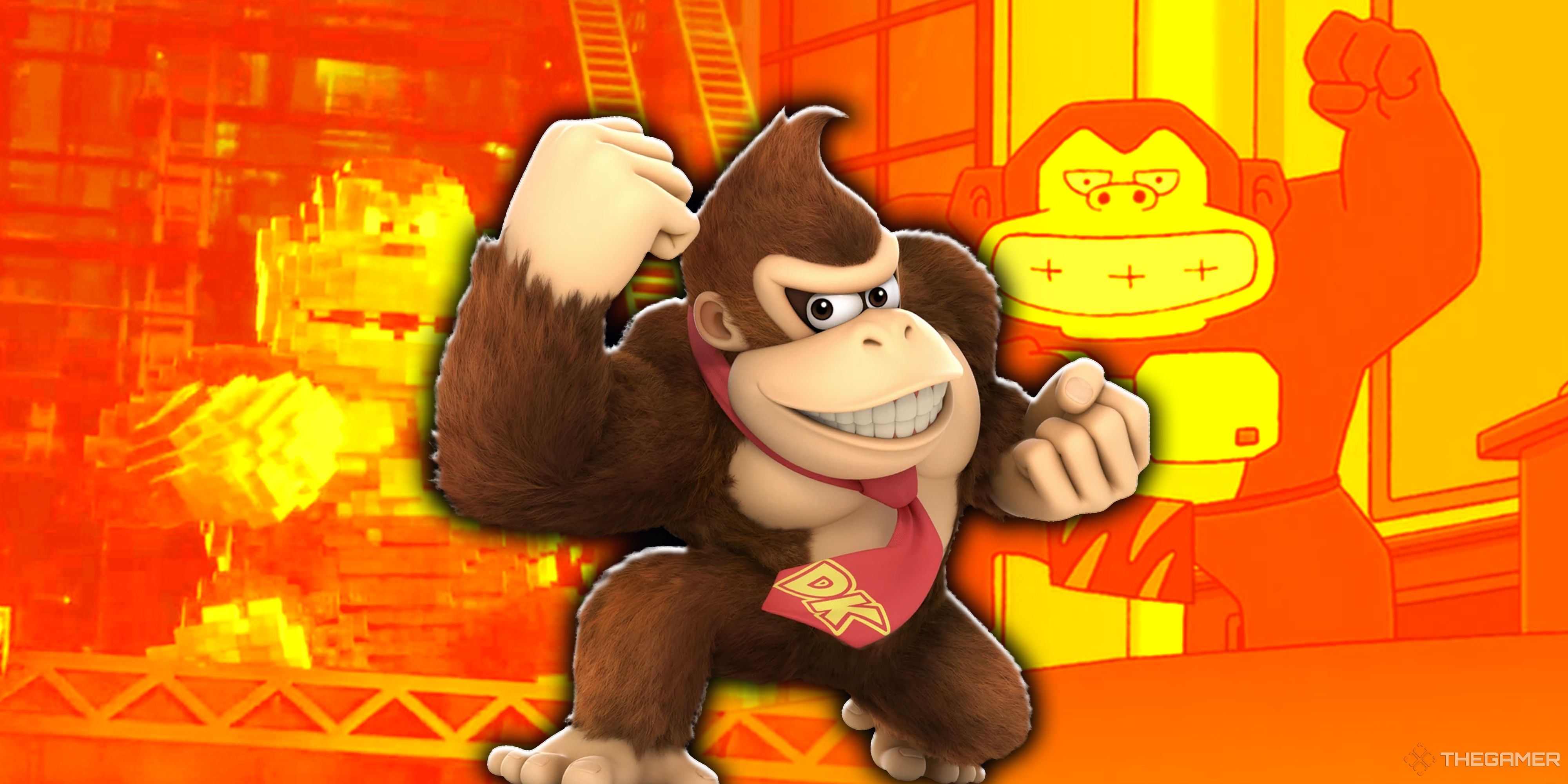 Pixels, Super Smash Bros Ultimate and Futurama Donkey Kong.