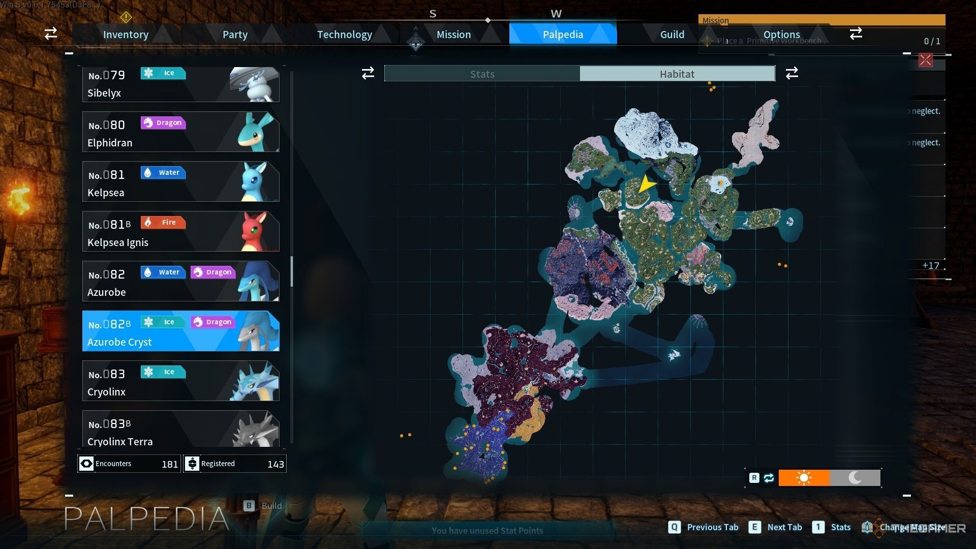 Azurobe Cryst habitat location in Palworld.