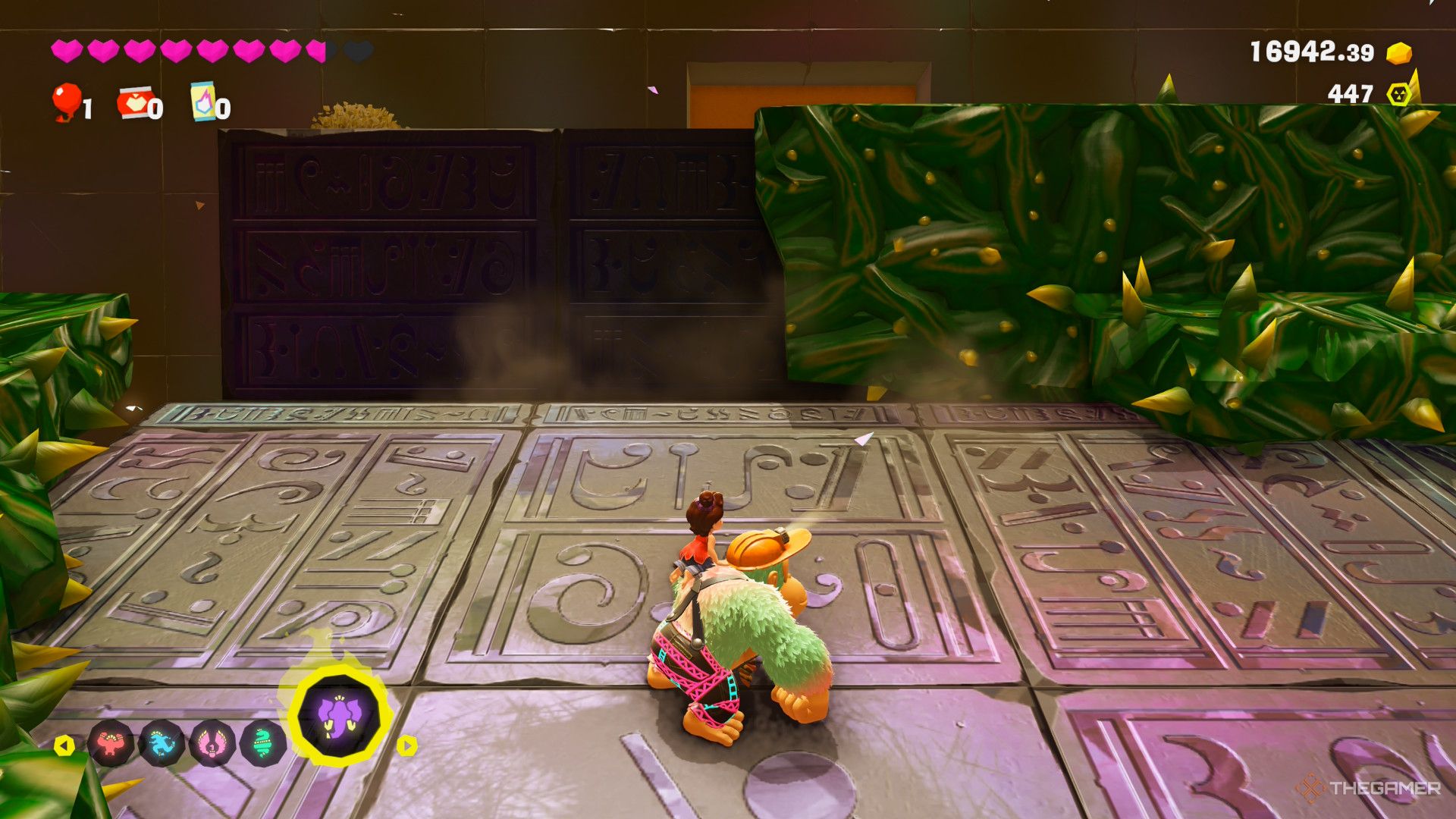 Carving a path in Thorny Blast Wall in Donkey Kong Bananza