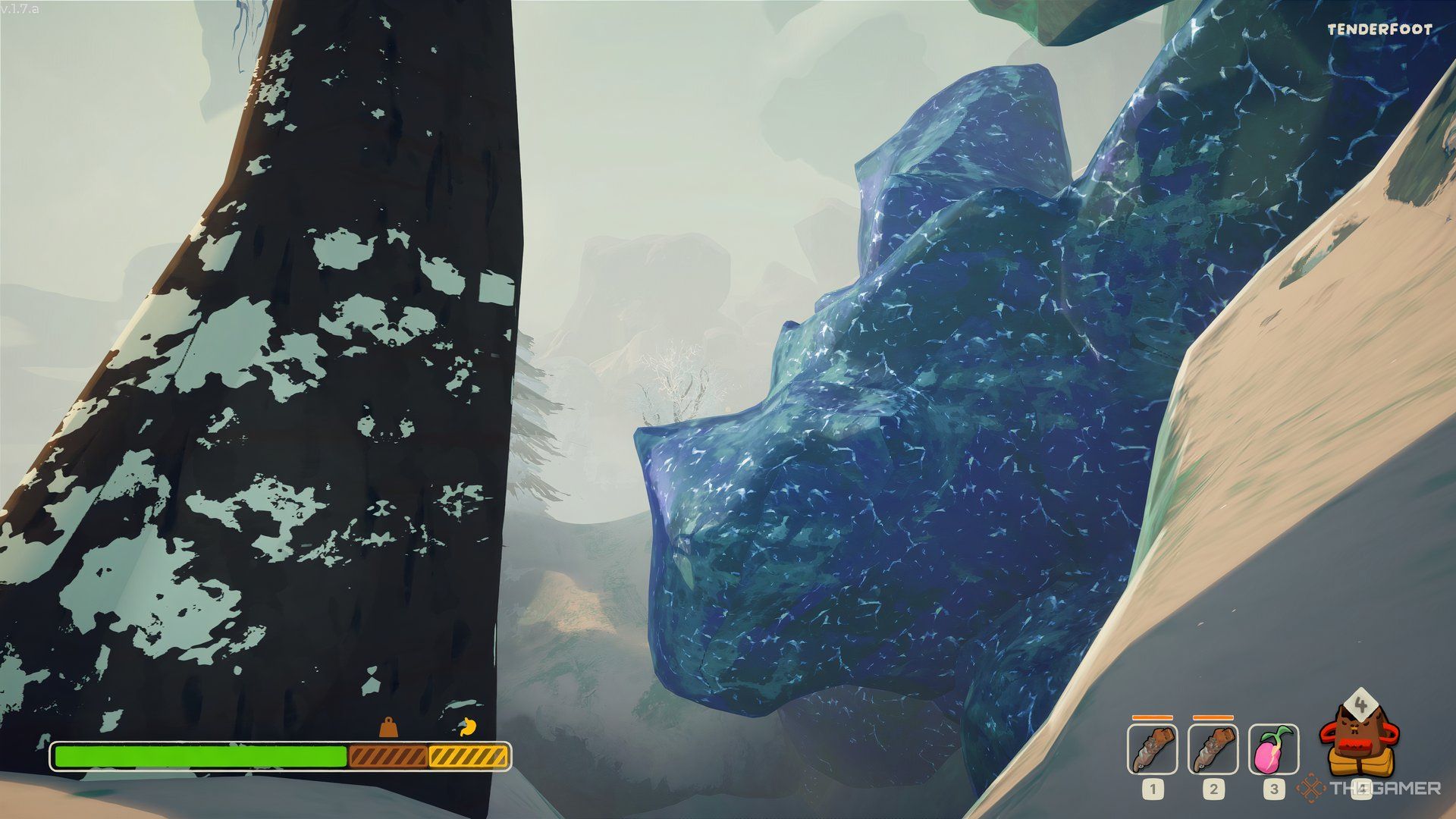 A Large Dark Blue Ice Block On The Mountain In The Alpine In Peak.