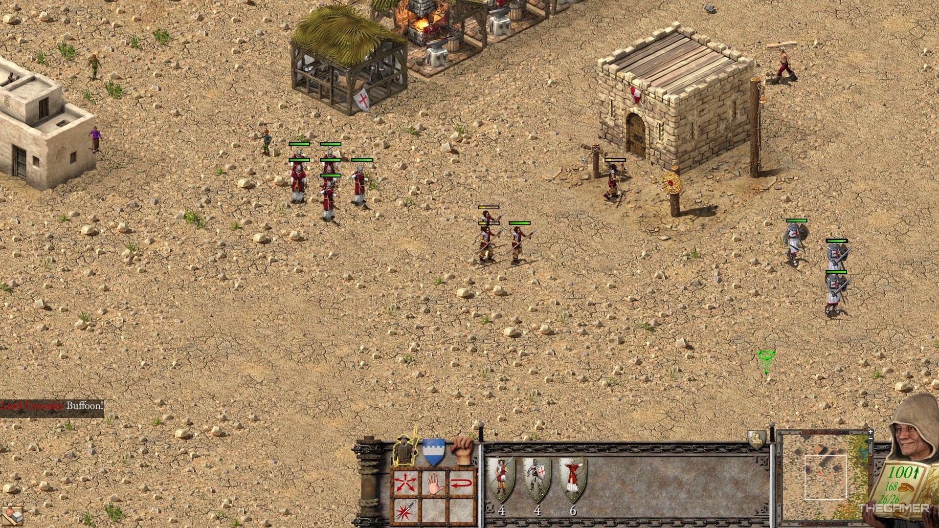 a small group of infantry march to war in stronghold crusader: definitive edition.
