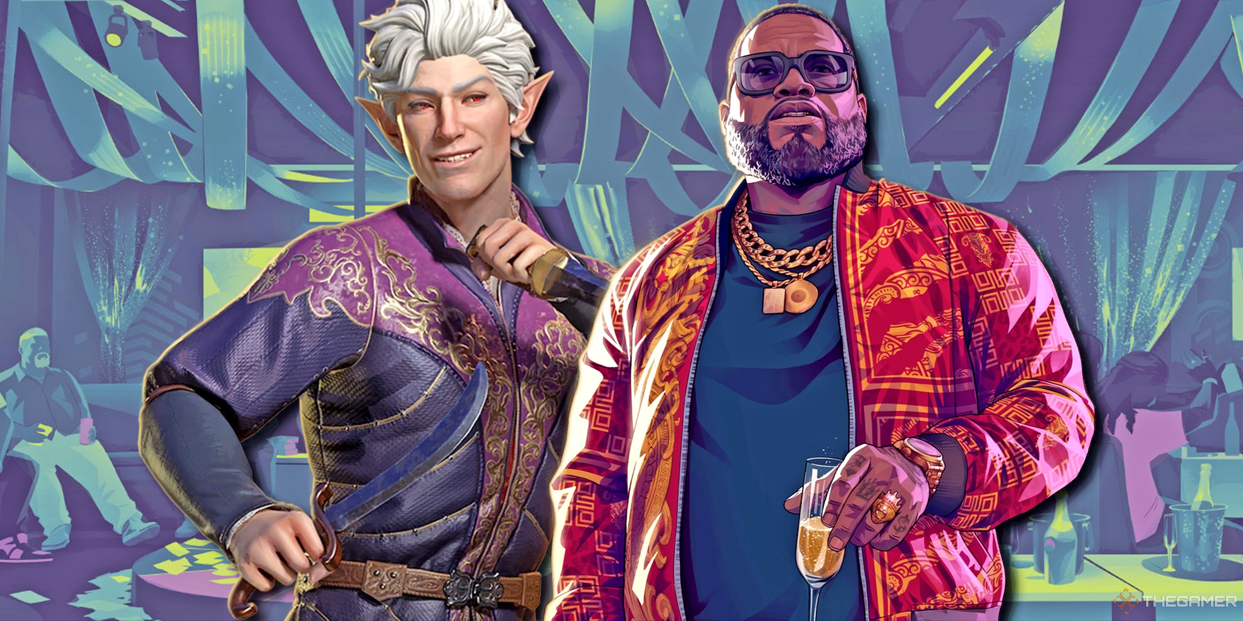 Art of Astarion from Baldur's Gate 3 and Boobie Ike from Grand Theft Auto 6.