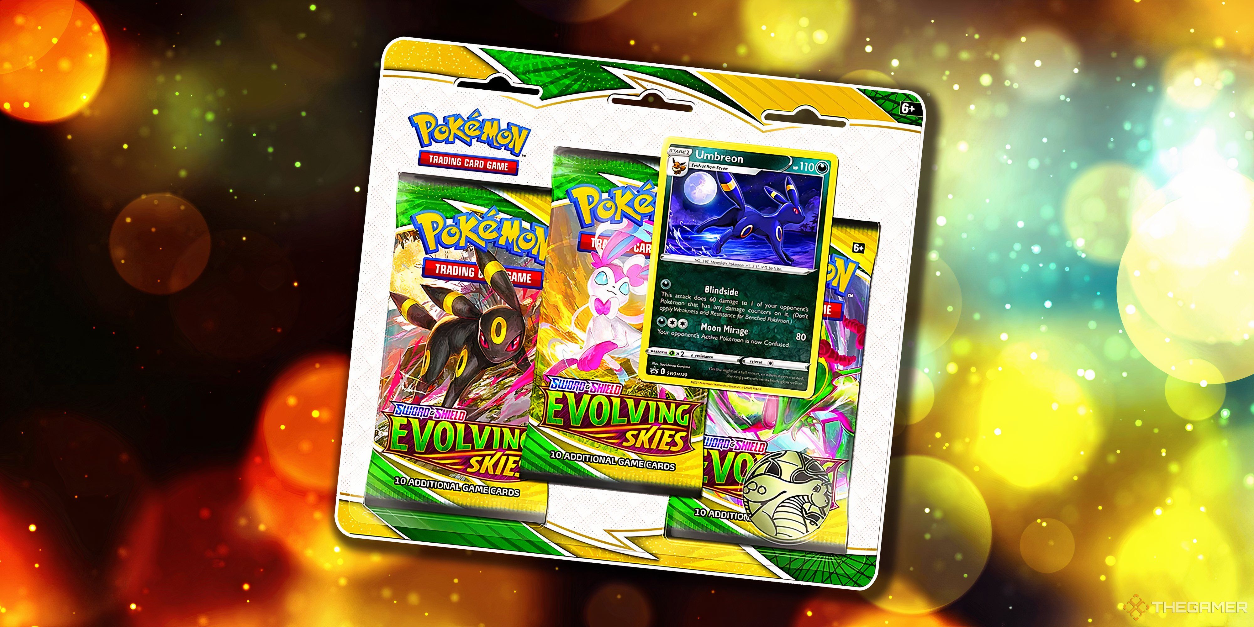 7-Pokemon TCG Evolving Skies Products Three-Pack Blisters