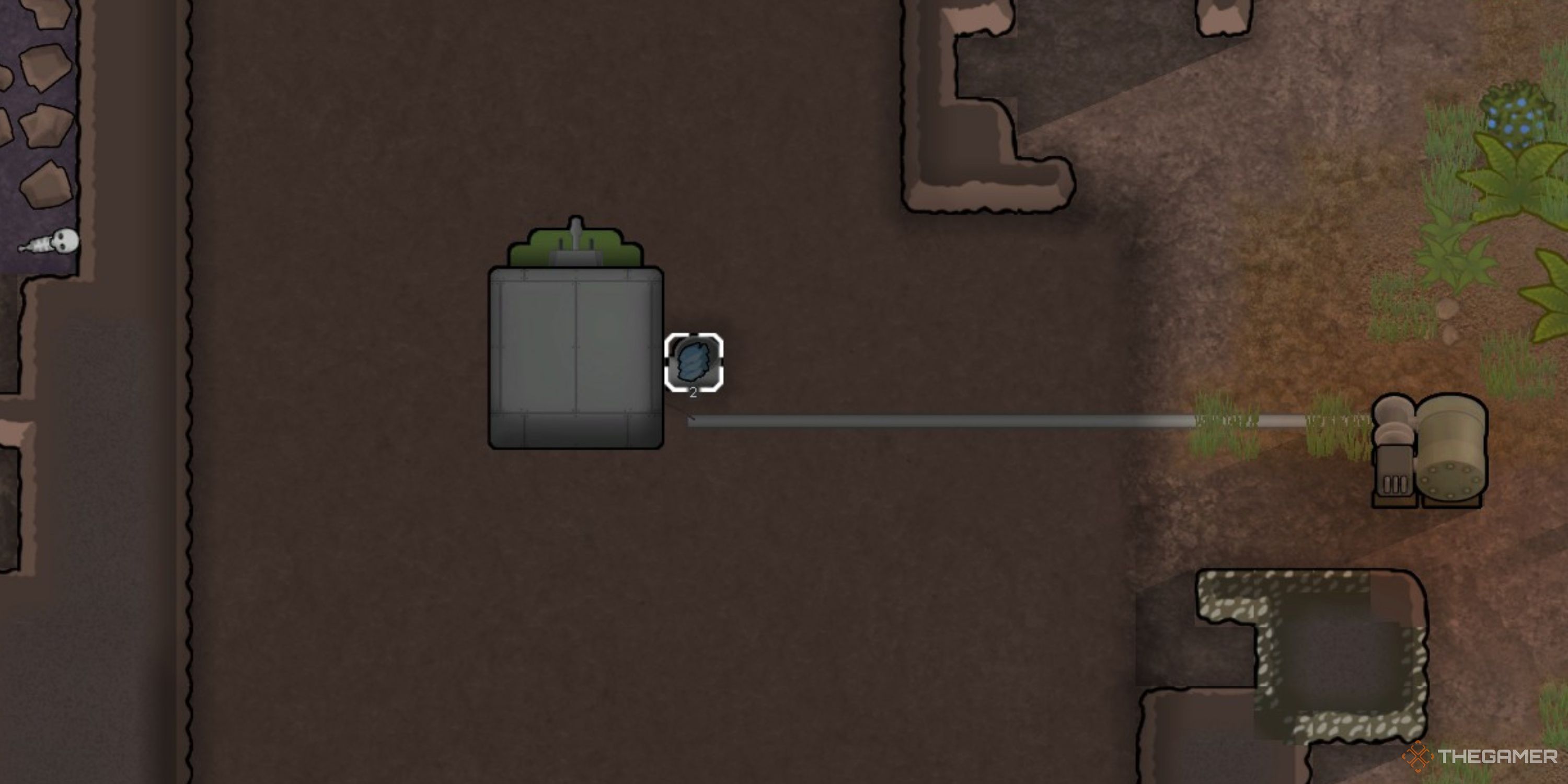 A closeup of a Nutrient Paste Dispenser in Rimworld.