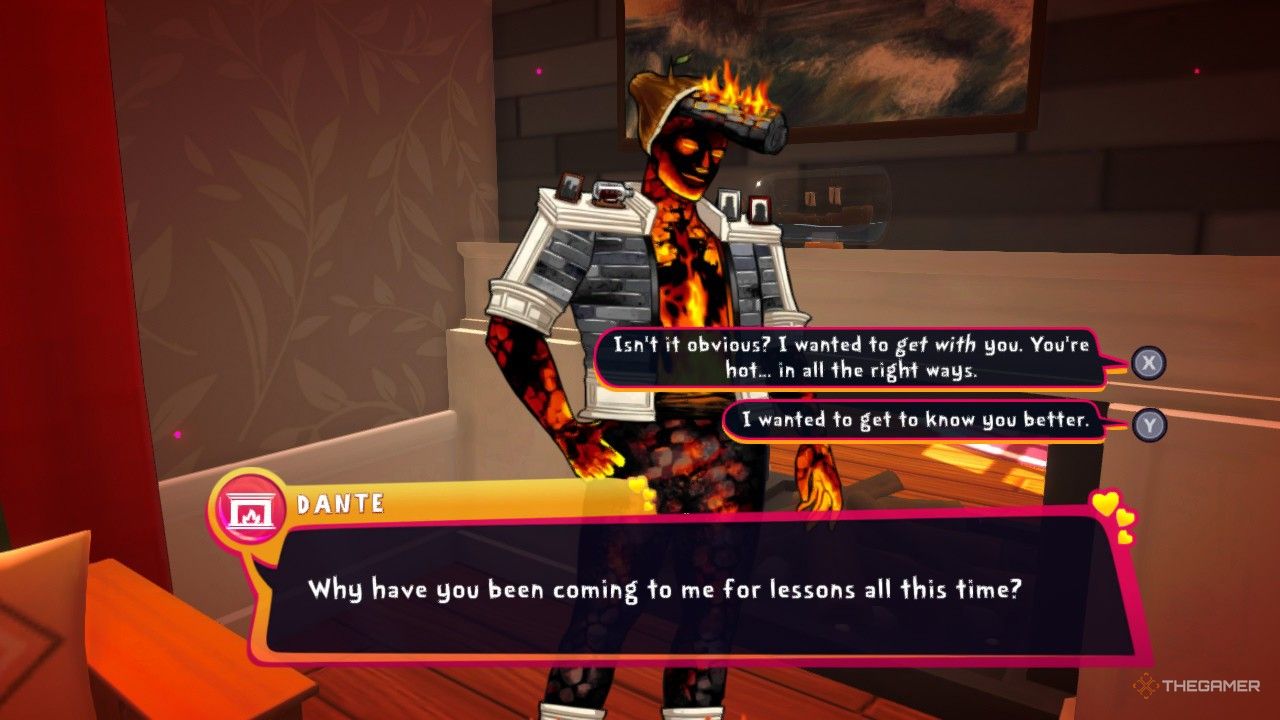 A critical decision in Date Everything that will make Dante hate you if you choose wrong.
