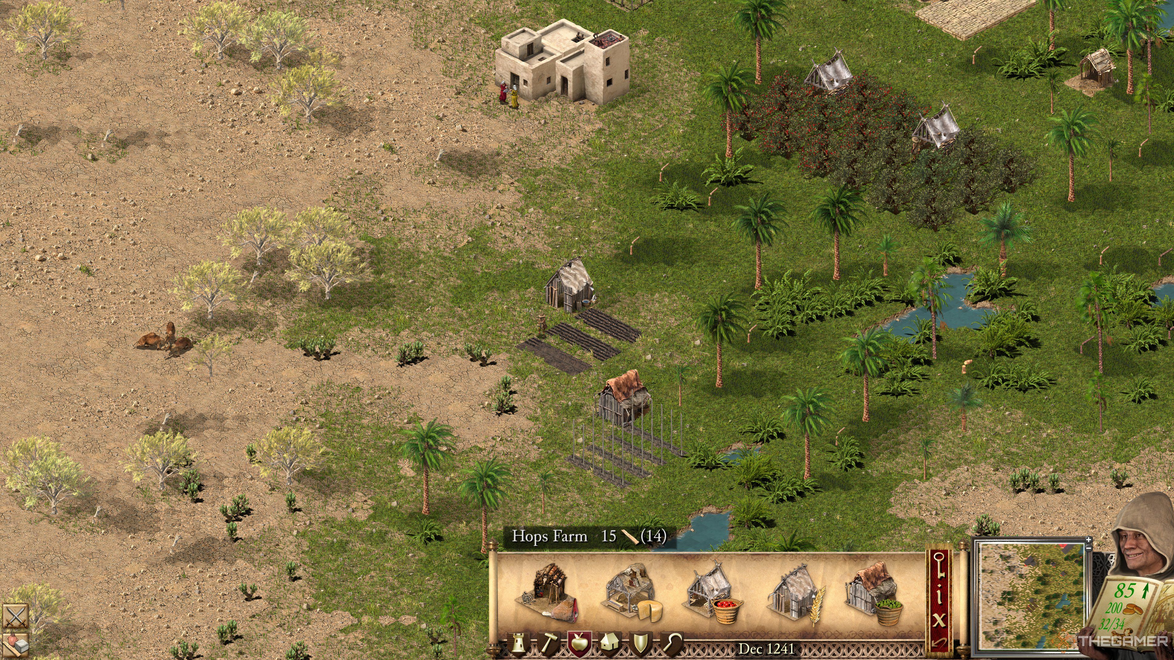 A hops farm in Stronghold Crusader Definitive Edition.